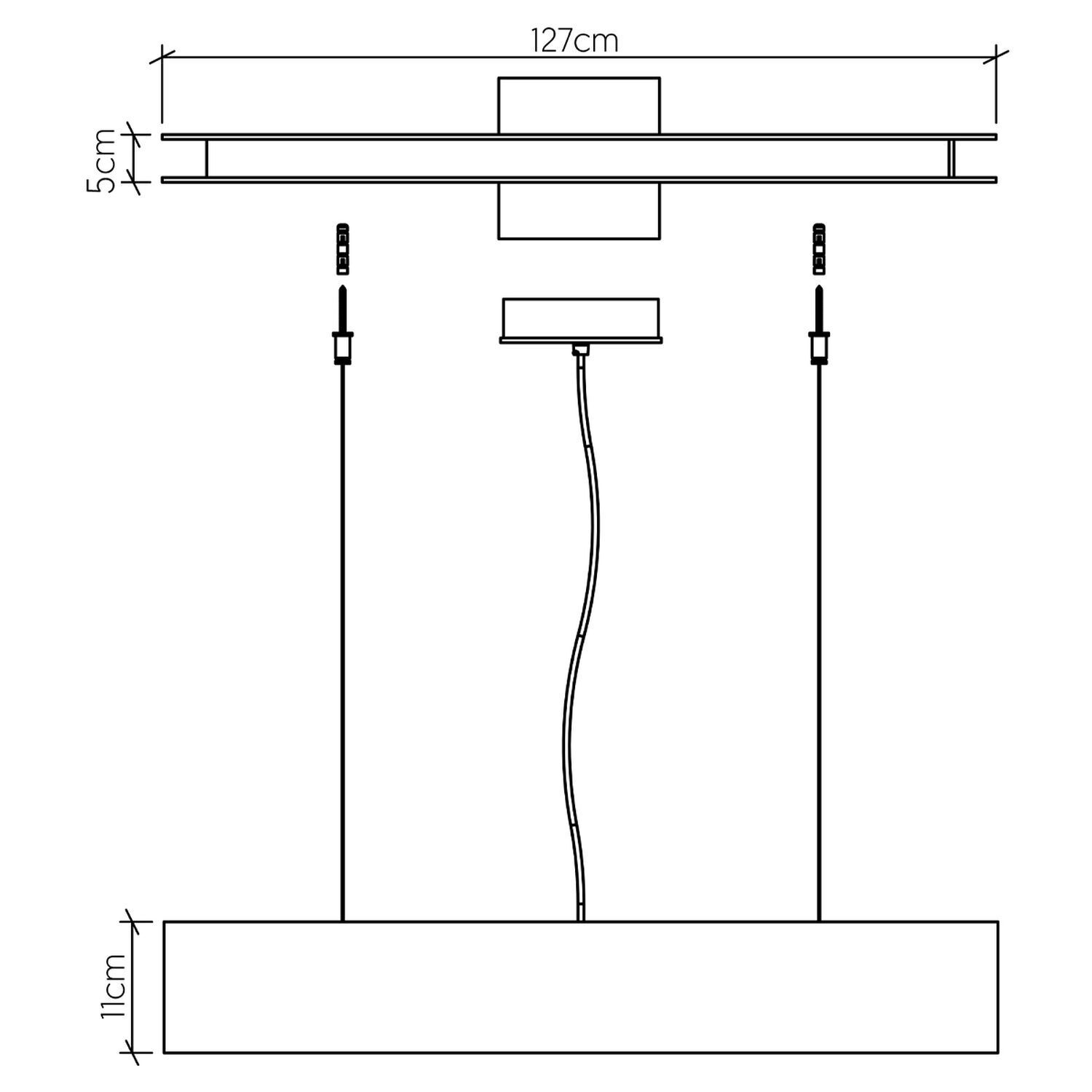 Suspension LED bois plaqué teck 3000 K 127 cm de long