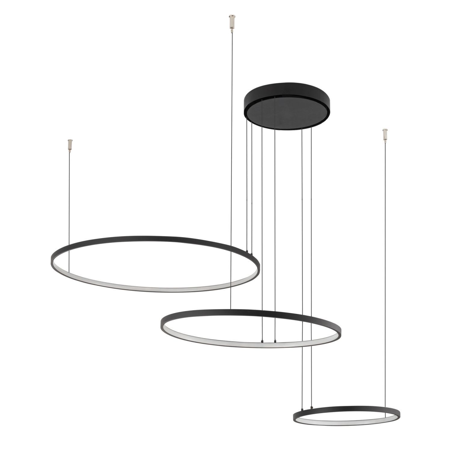 Suspension LED Noir 4000 K 1800 lm Métal Moderne