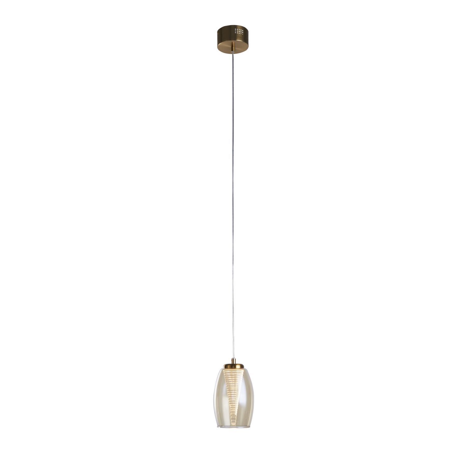 Verre Lampe à suspendre LED en bronze champagne 3000 K