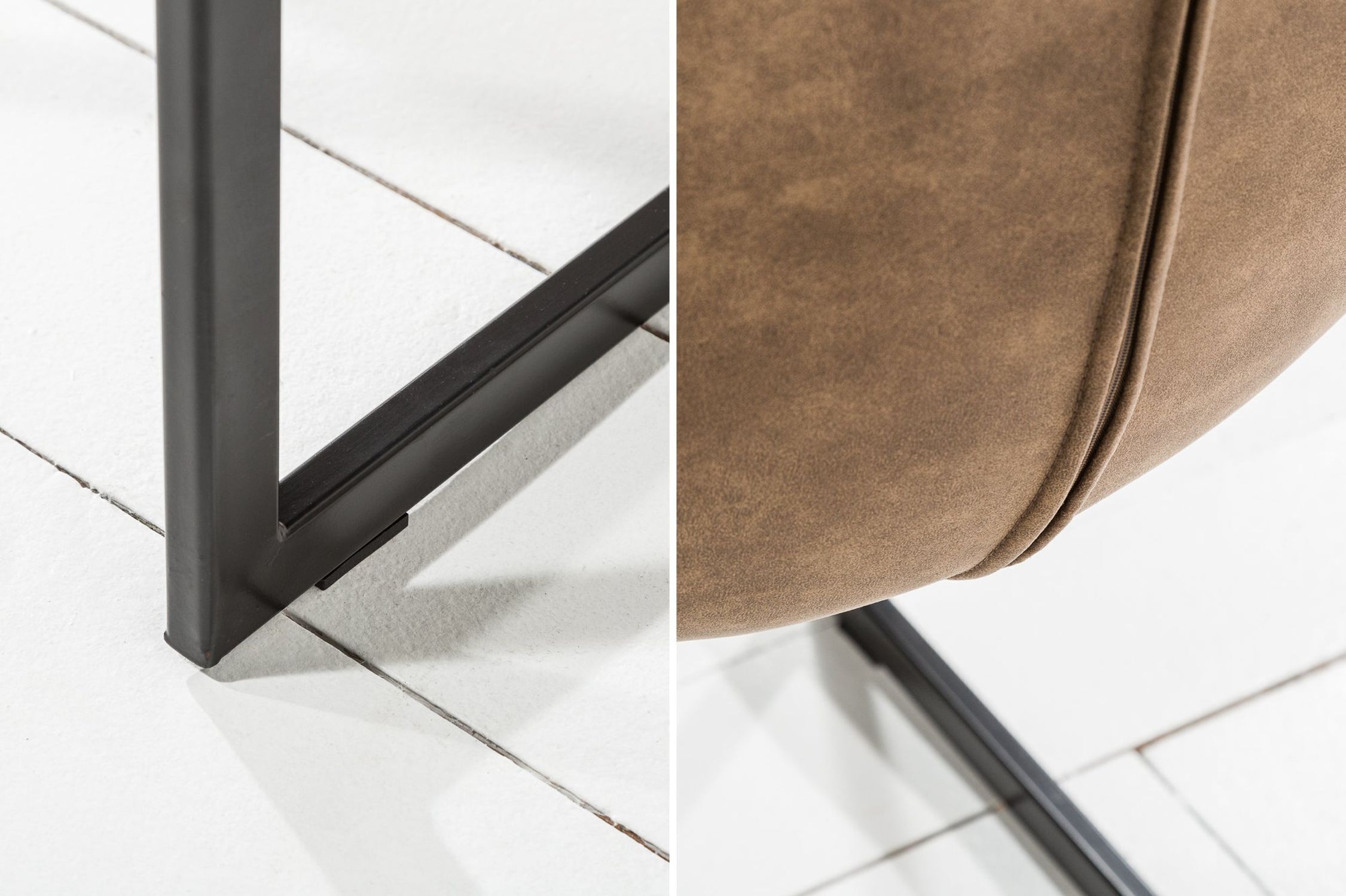 Chaise cantilever beige noir en tissu métal Tür, Drinnen, Innenarchitektur, Inneneinrichtung