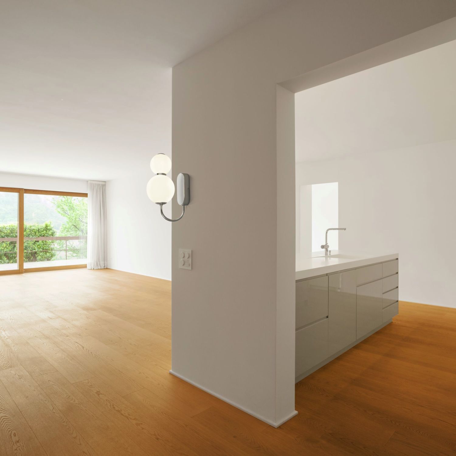 Applique LED Chrome Blanc 3000 K H : 28 cm Métal Verre
