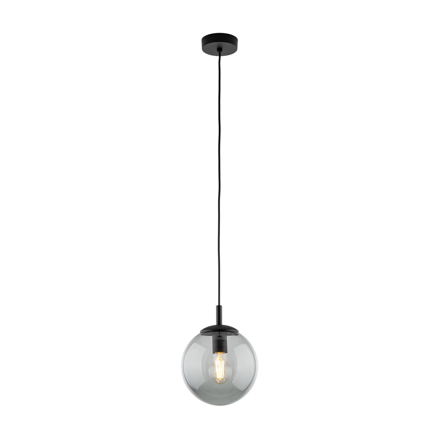 Suspension verre Boule Ø 30 cm Noir Gris E27 BRYCE