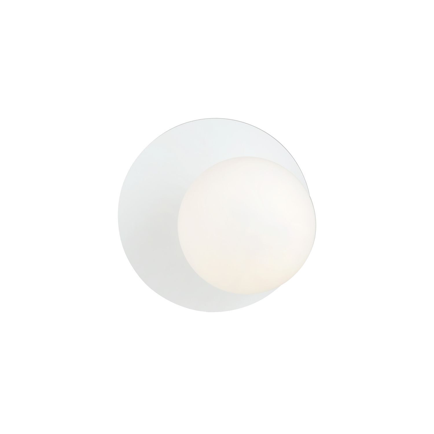 Applique verre métal blanc Ø 20 cm rond sphère abat-jour E14