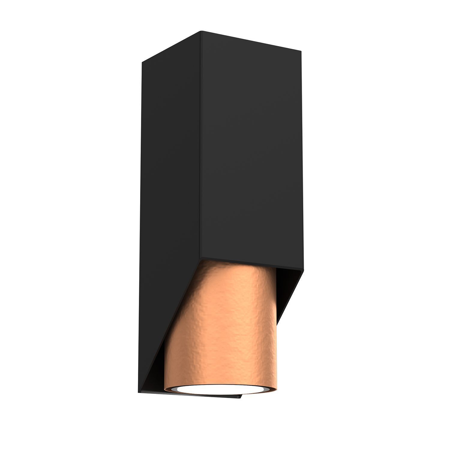 Applique Métal Noir Cuivre L:6 cm GU10 accentué