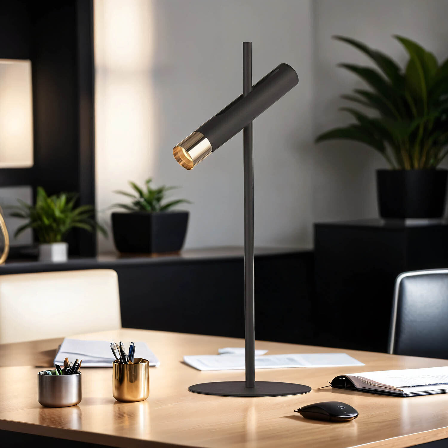 Lampe de bureau LED noir or 3000 K 50,5 cm