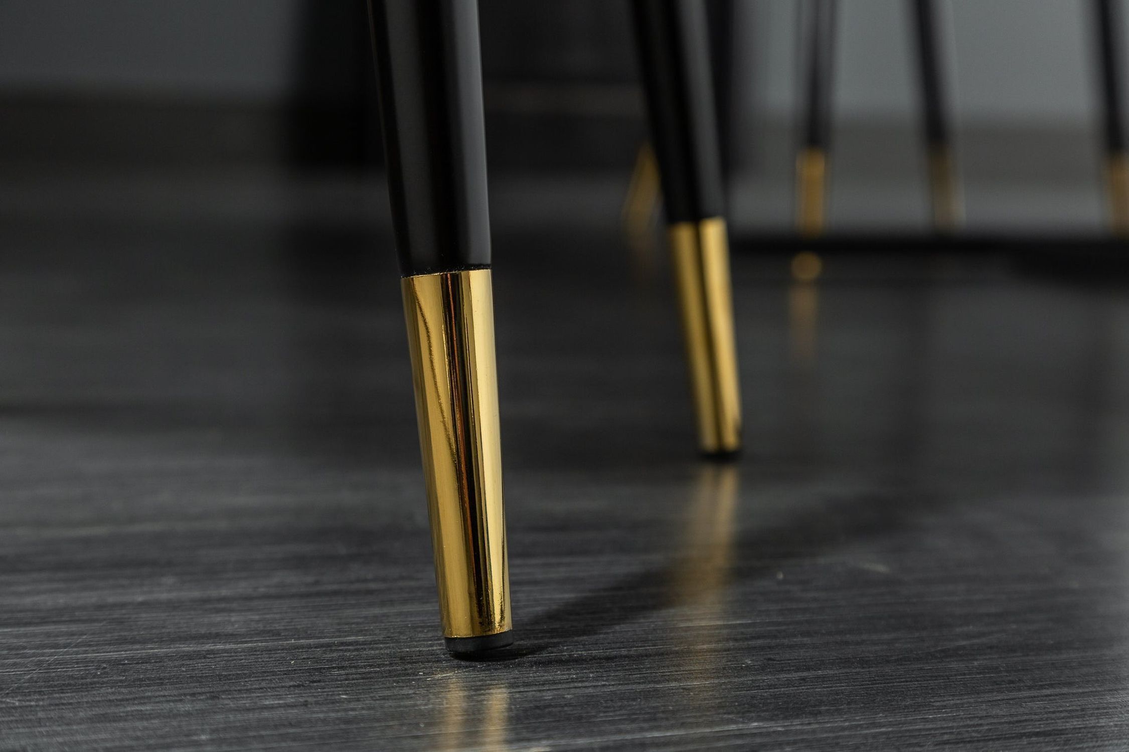 Chaise de salle à manger avec accoudoirs velours gris noir or Fußboden, Bodenbeläge