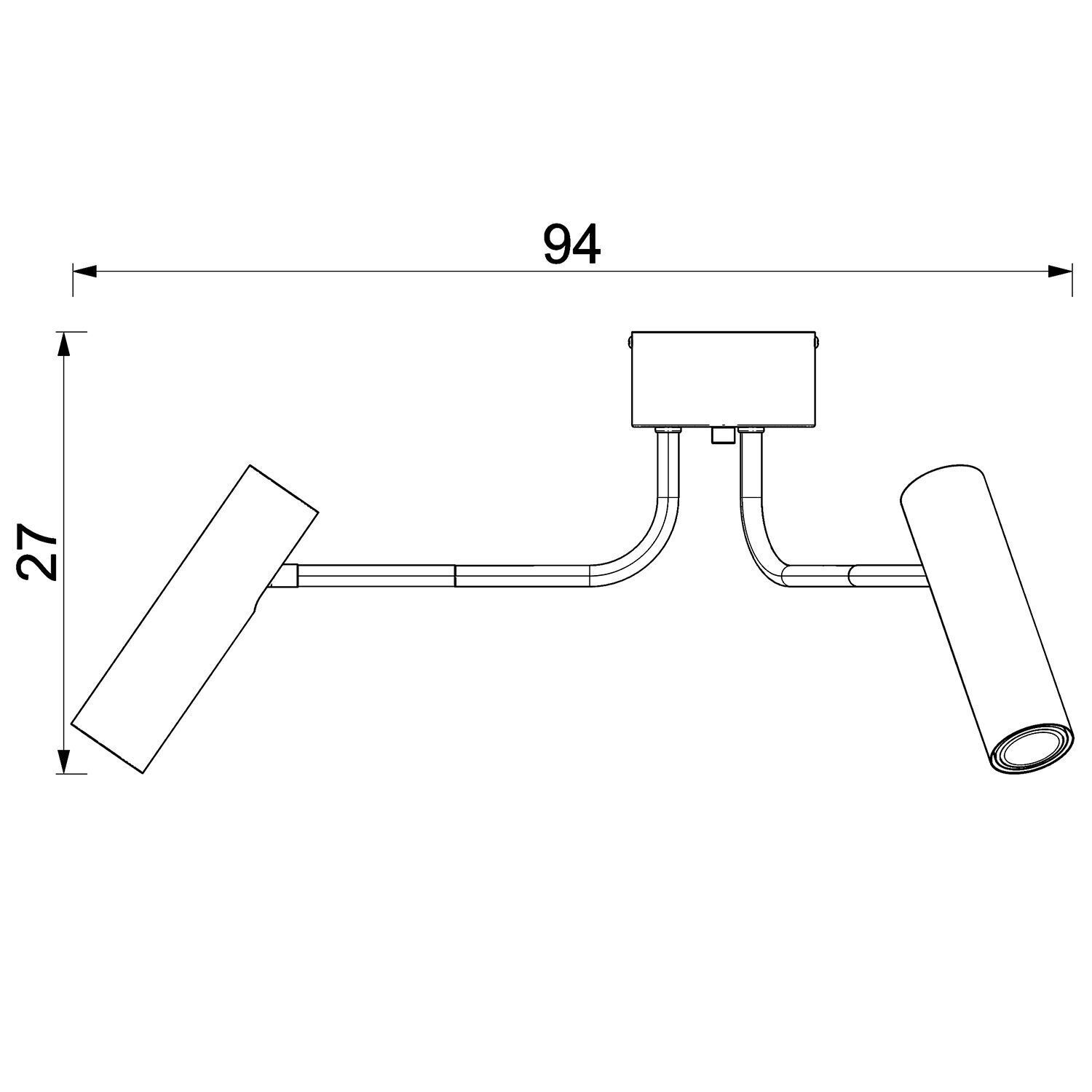 Spot de plafond métal doré H:27 cm 3-flmg flexible