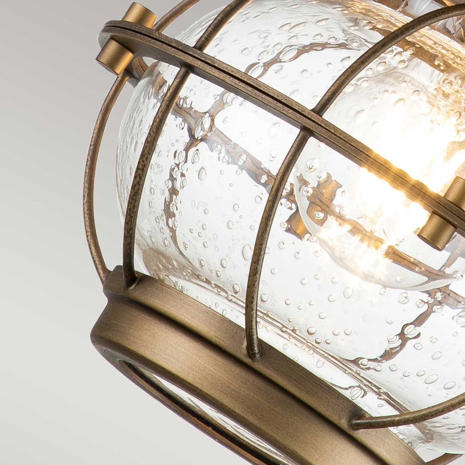 Wandlampe, Glas, Bronze, Wasserbläschen, Käfig-Design