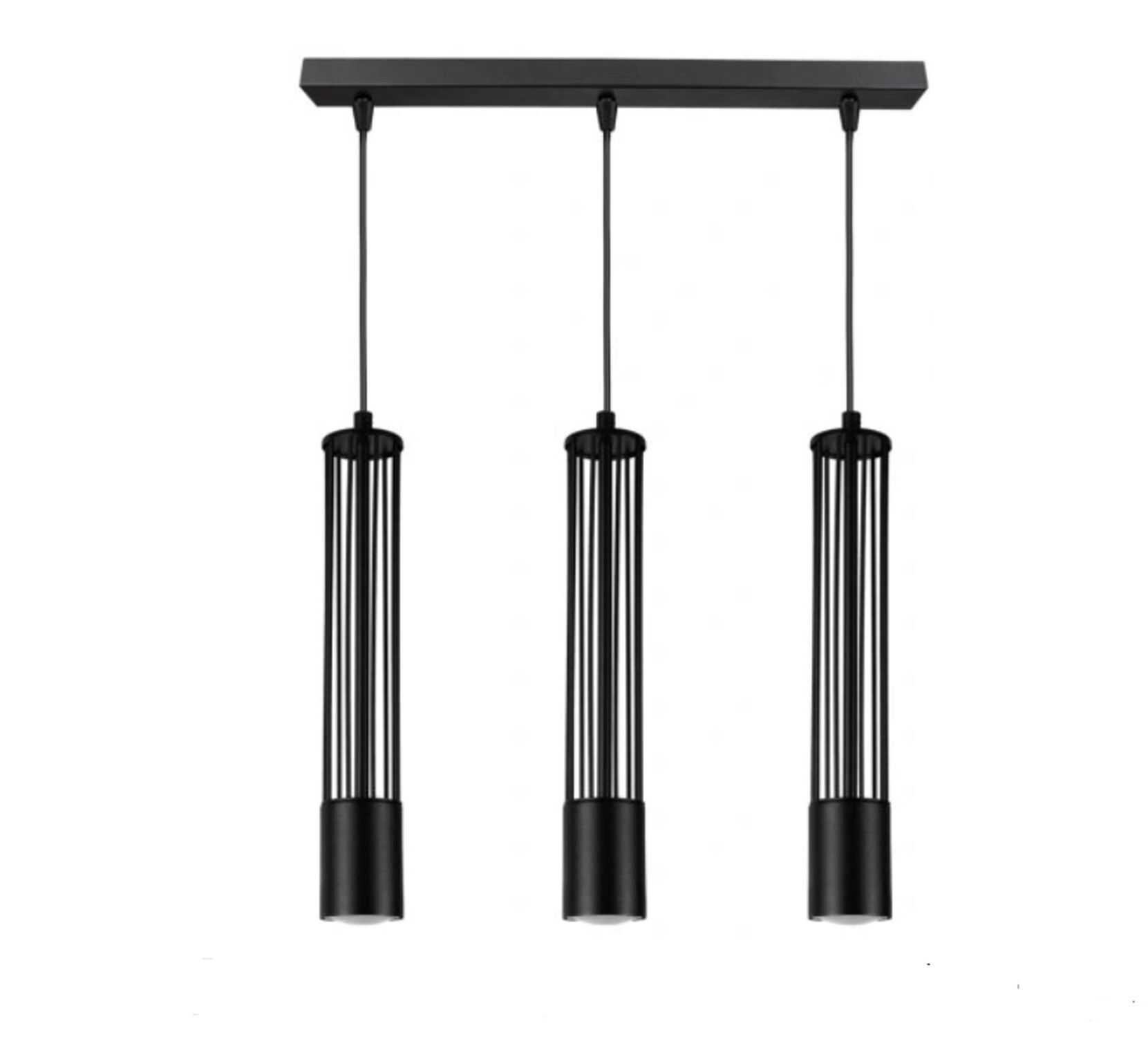 Suspension décorative métal GU10 55 cm de long noir