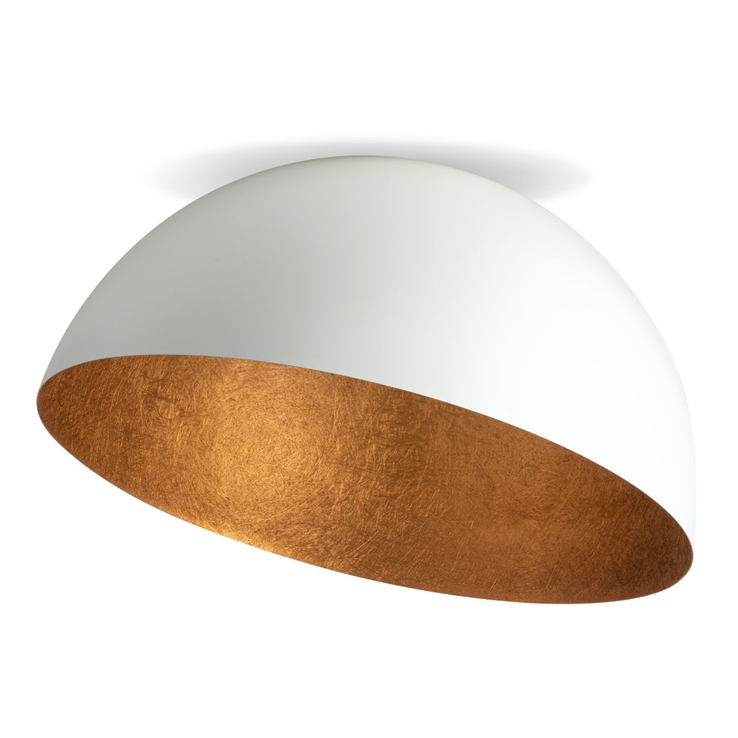 Plafonnier rond cuivre blanc métal décoratif Ø70 cm