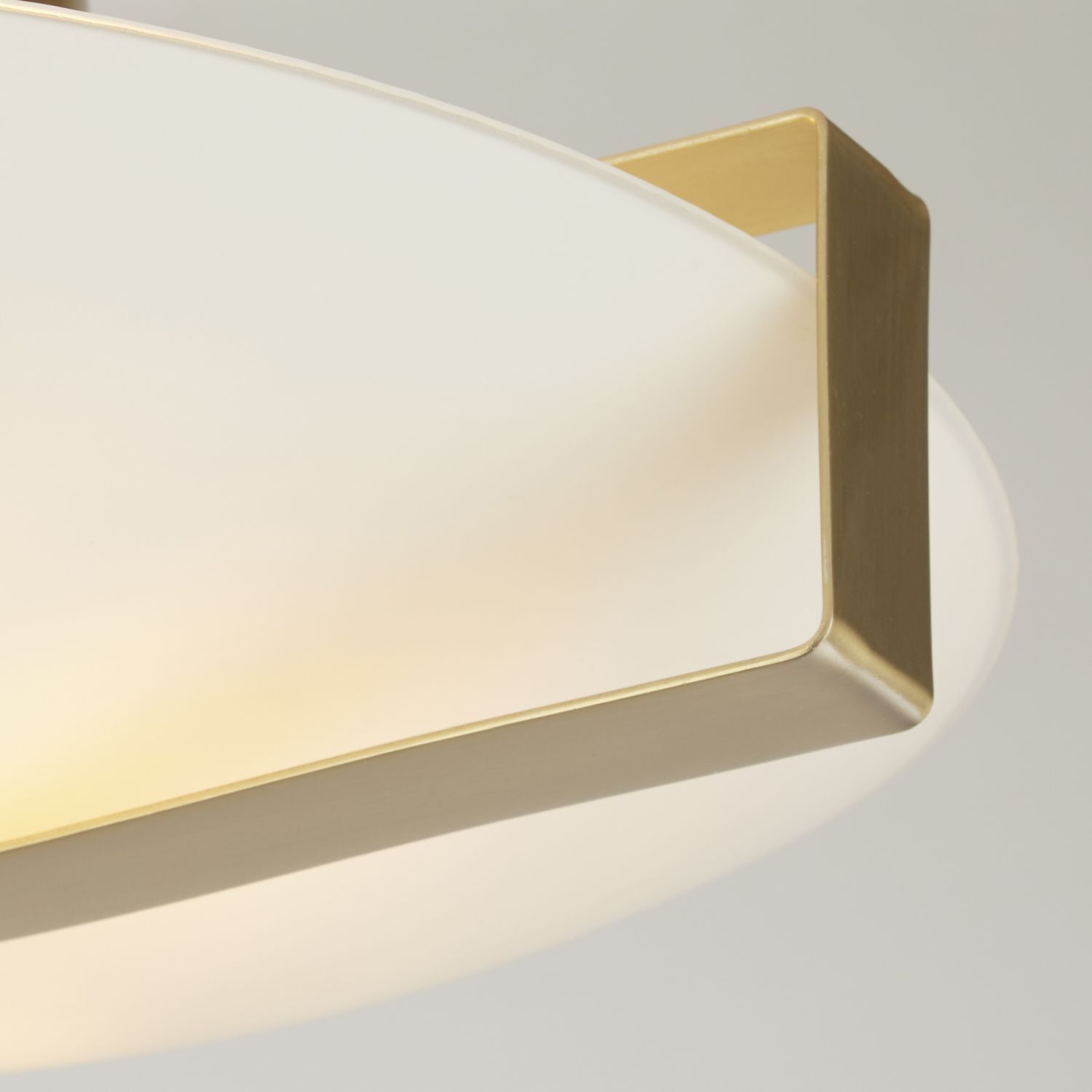 Lampe de plafonnier verre métal E27 Ø40,5 cm rond en or blanc
