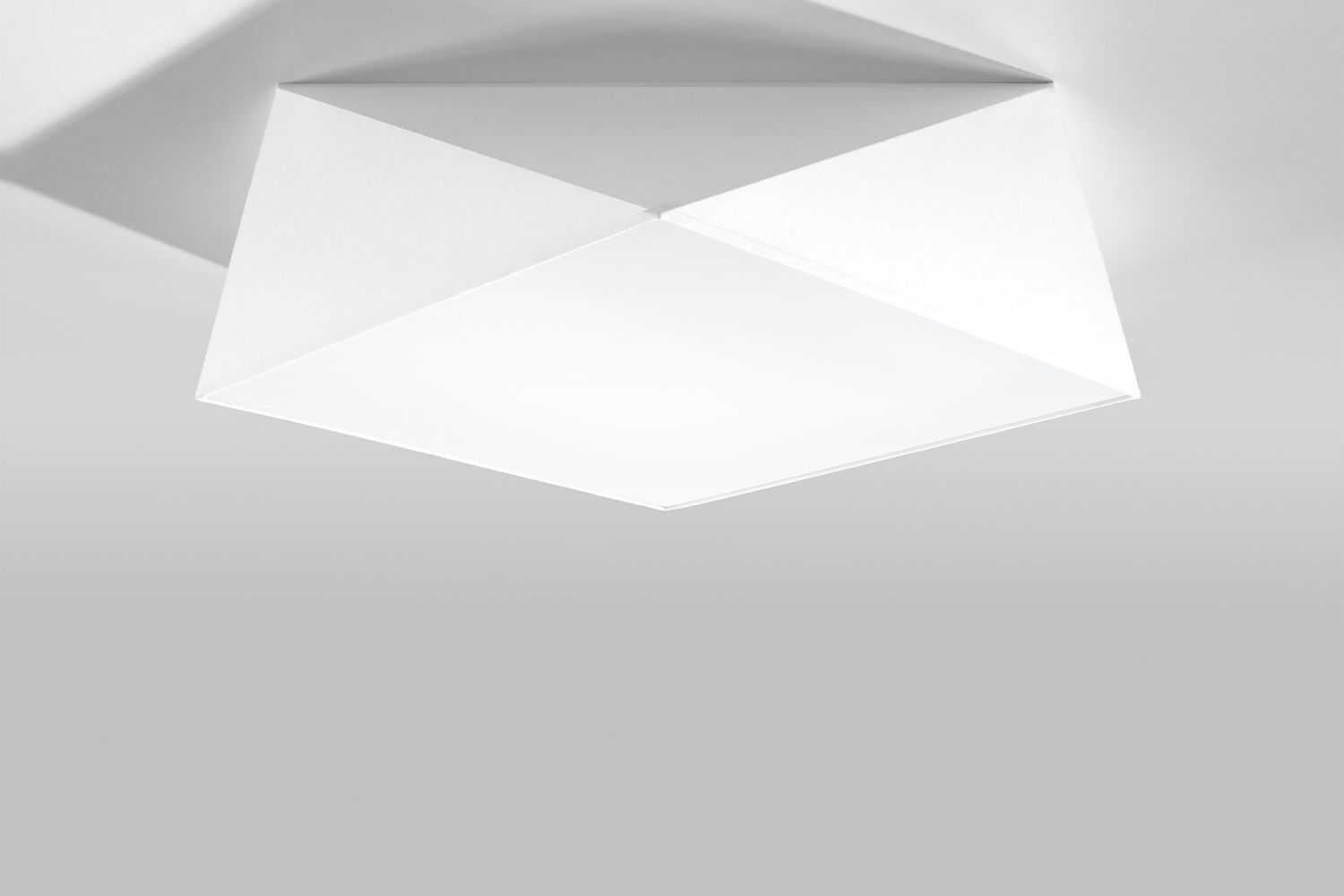 Plafonnier blanc LYNNDIE L:50cm géométrique faible éblouissement Deckenleuchte