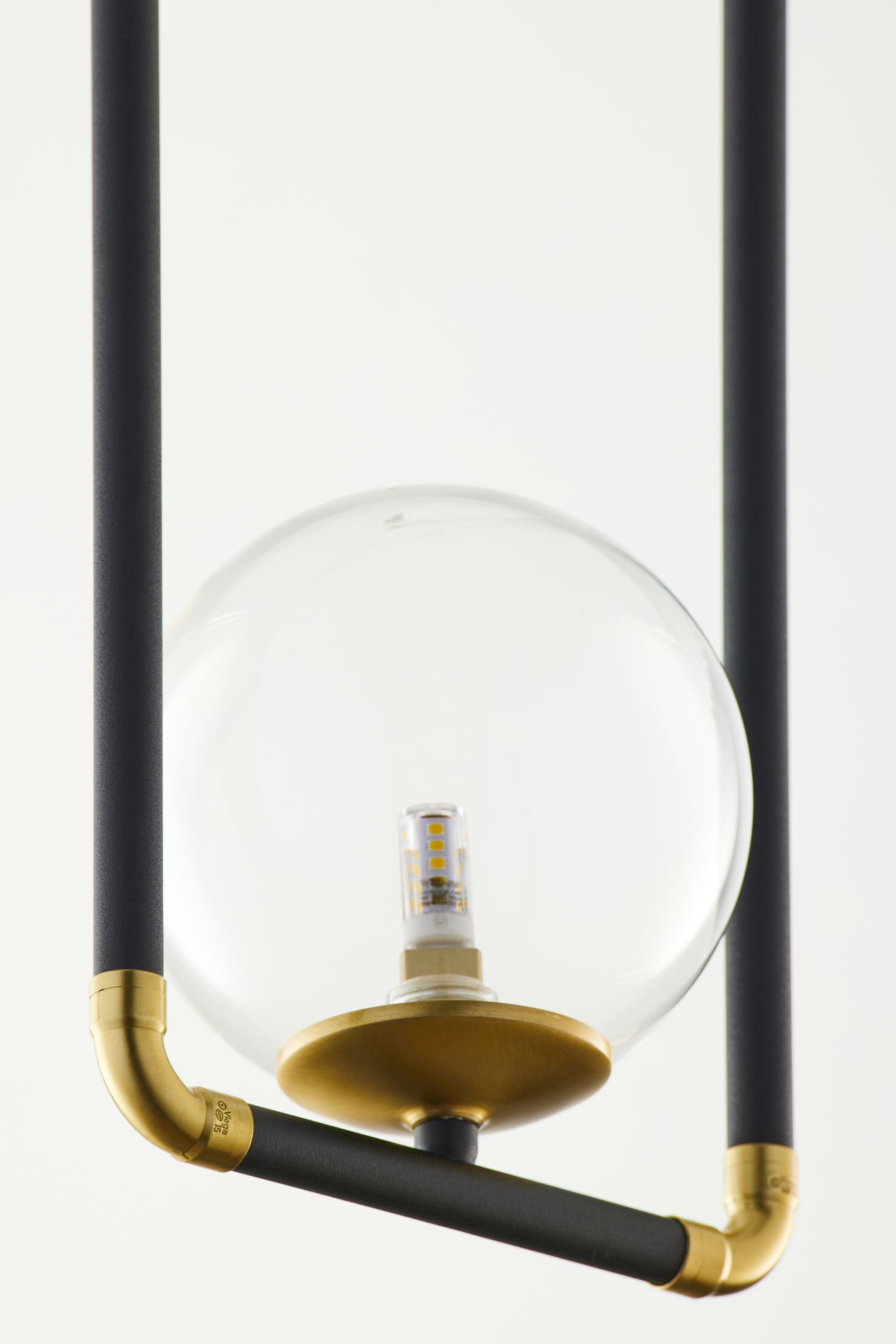 Suspension Moderne Métal Verre G9 L:40 cm Boule Lampe, Leuchte