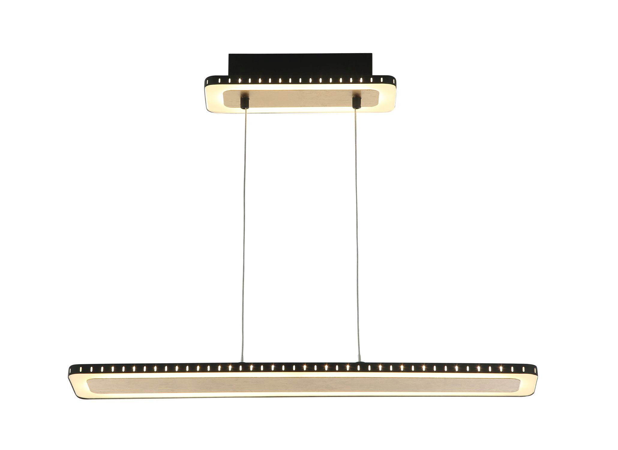 Lampe LED suspendue aluminium or noir 3000 K 70 cm