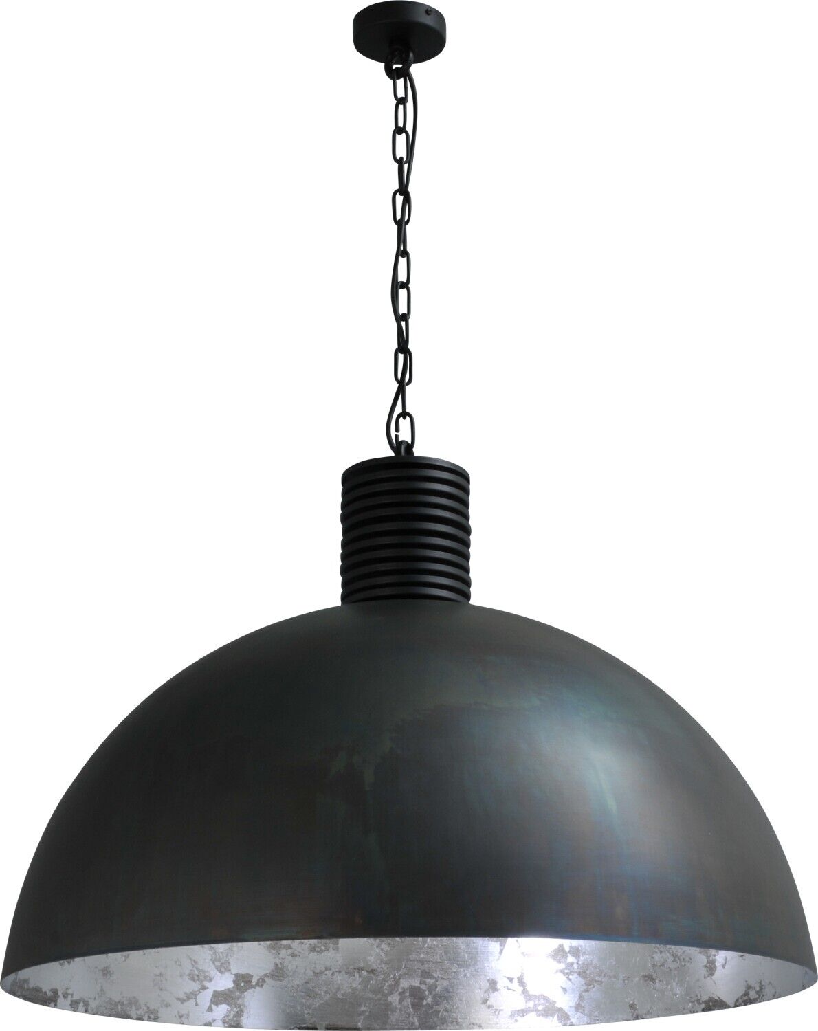 XXL Suspension Gris Métal Argenté Ø80cm LARINO