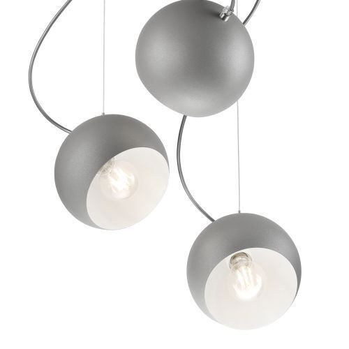 Suspension argent blanc métal rond table à manger