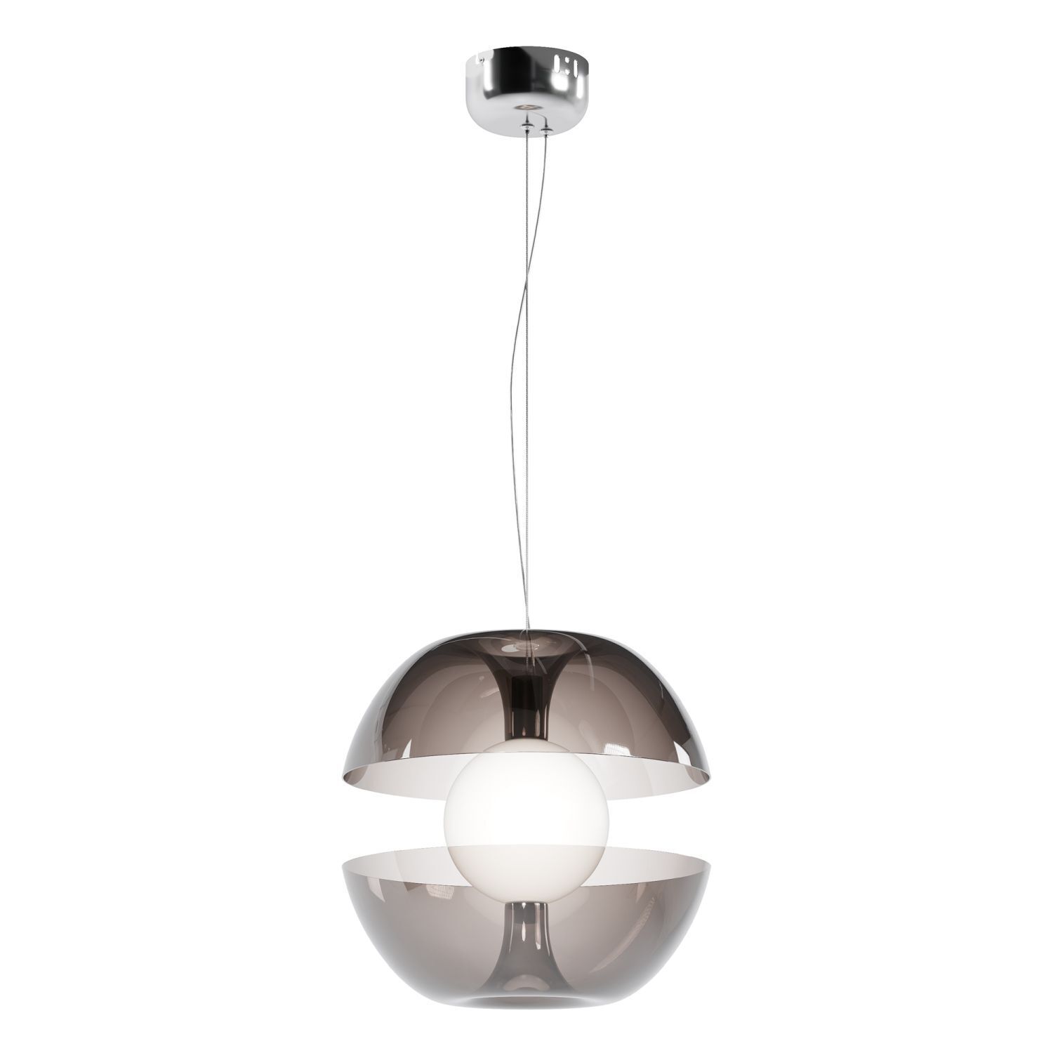 Suspension LED métal verre fumé Ø 30,2 cm rond 500 lm