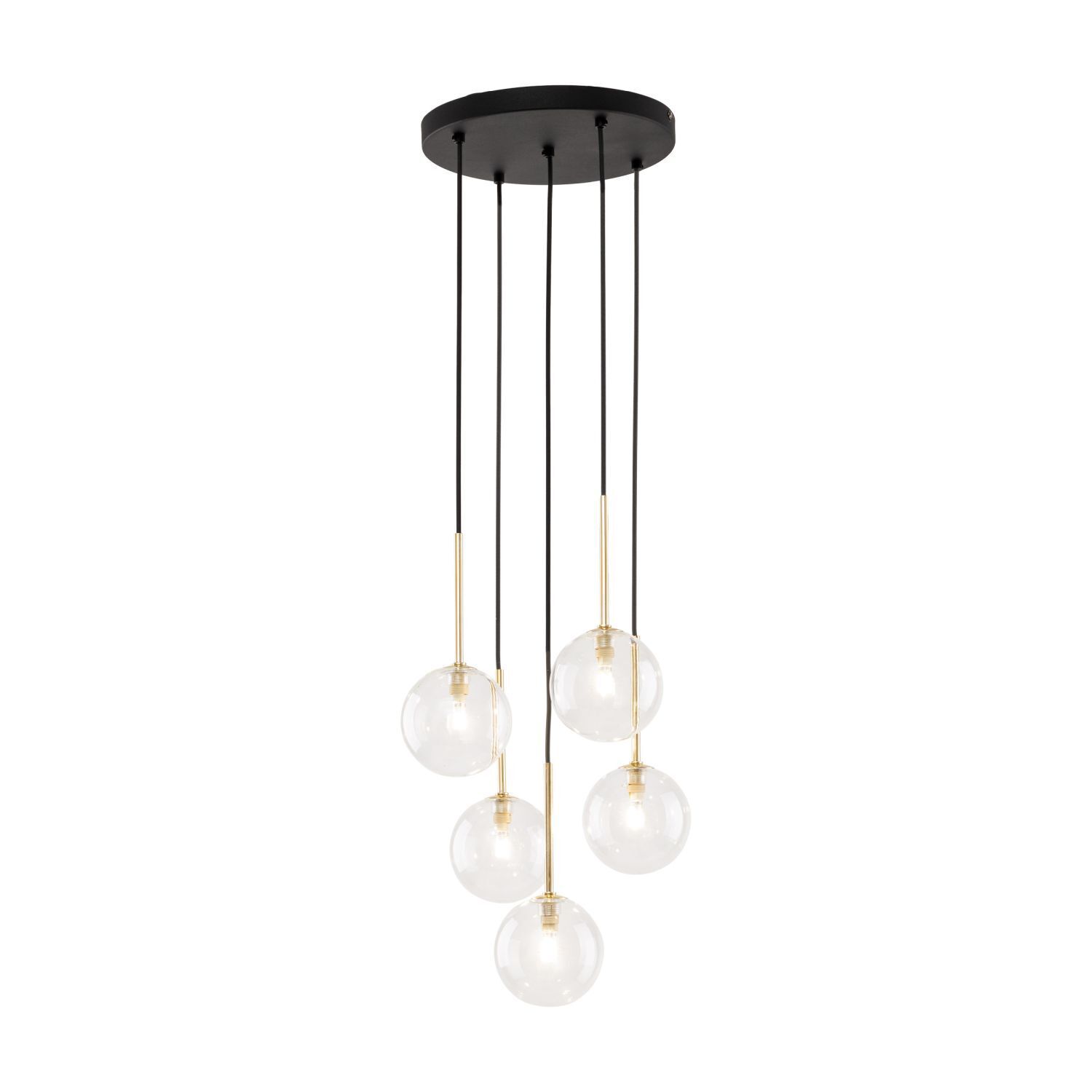 Lampe à suspendre verre métal Ø 35 cm 5 flammes G9 réglables