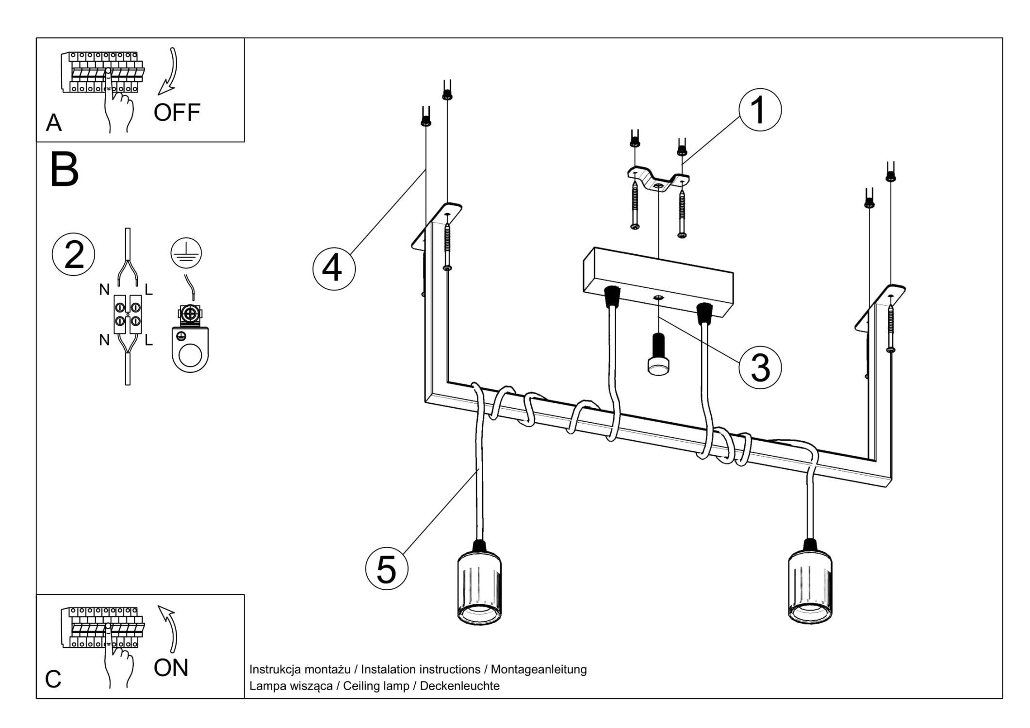 Lampe à suspendre noire réglable jusqu'à 150 cm E27