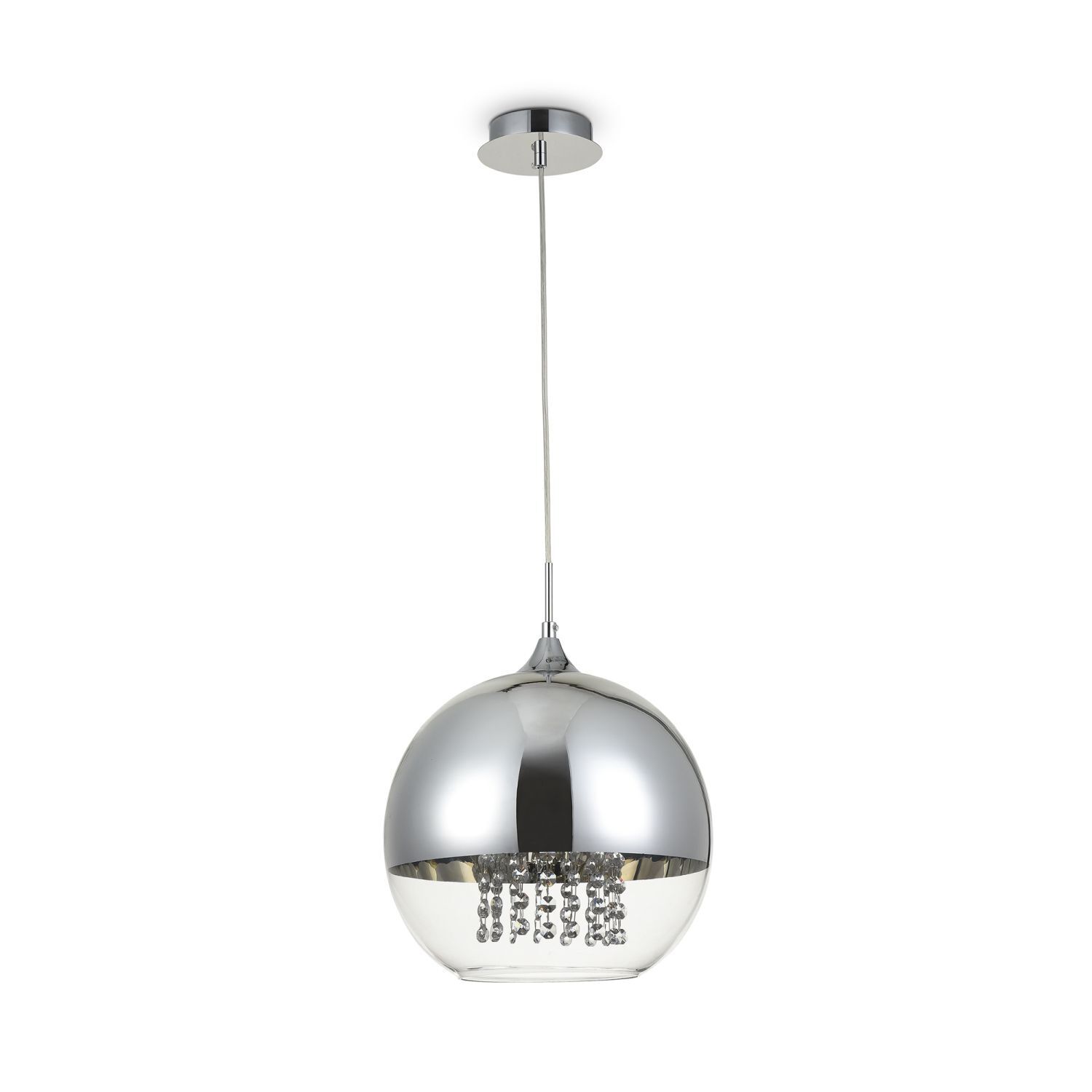 Lampe à suspendre métal verre Ø 30 cm H : max. 105 cm Nickel