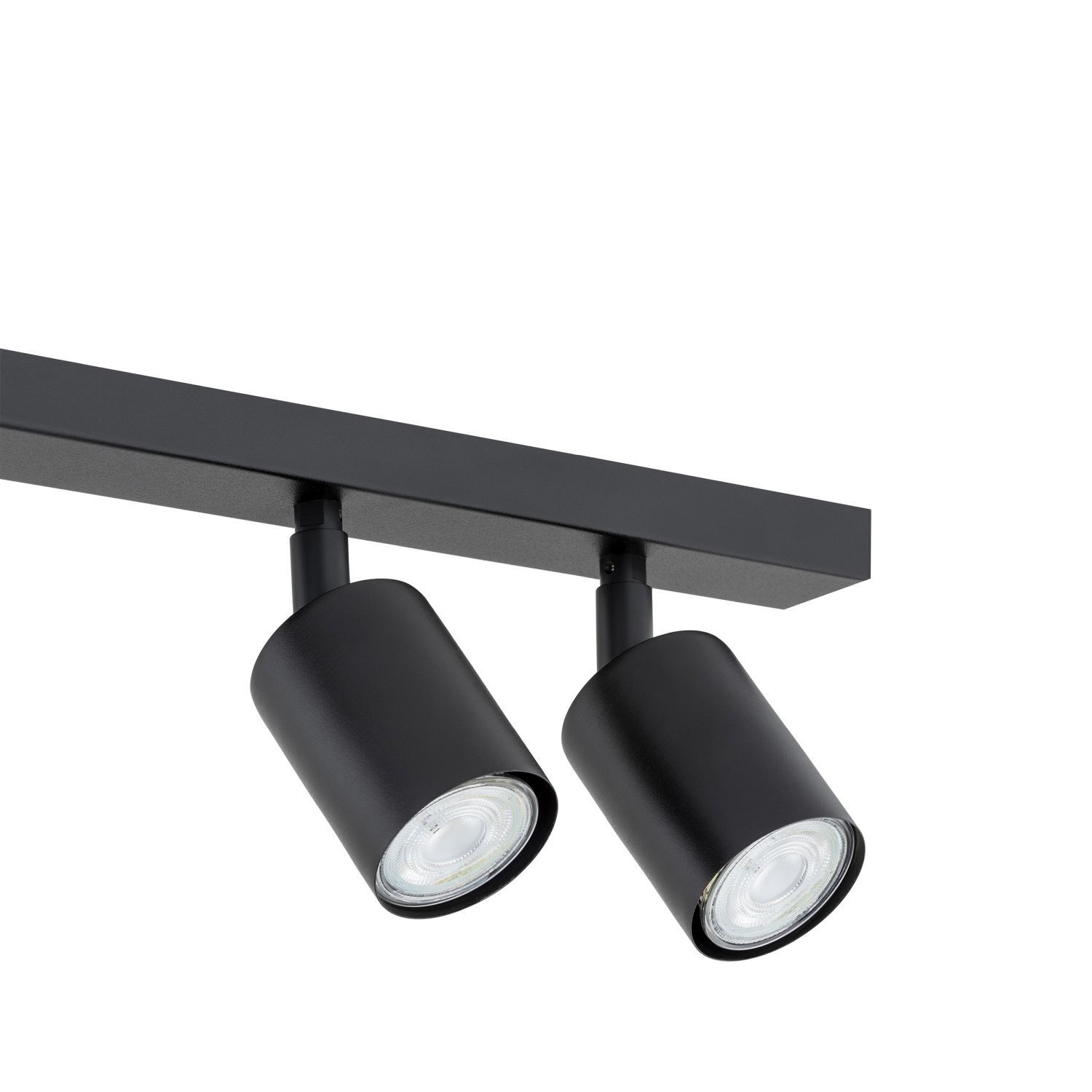 Plafonnier métal 116 cm de long noir GU10 6 flammes