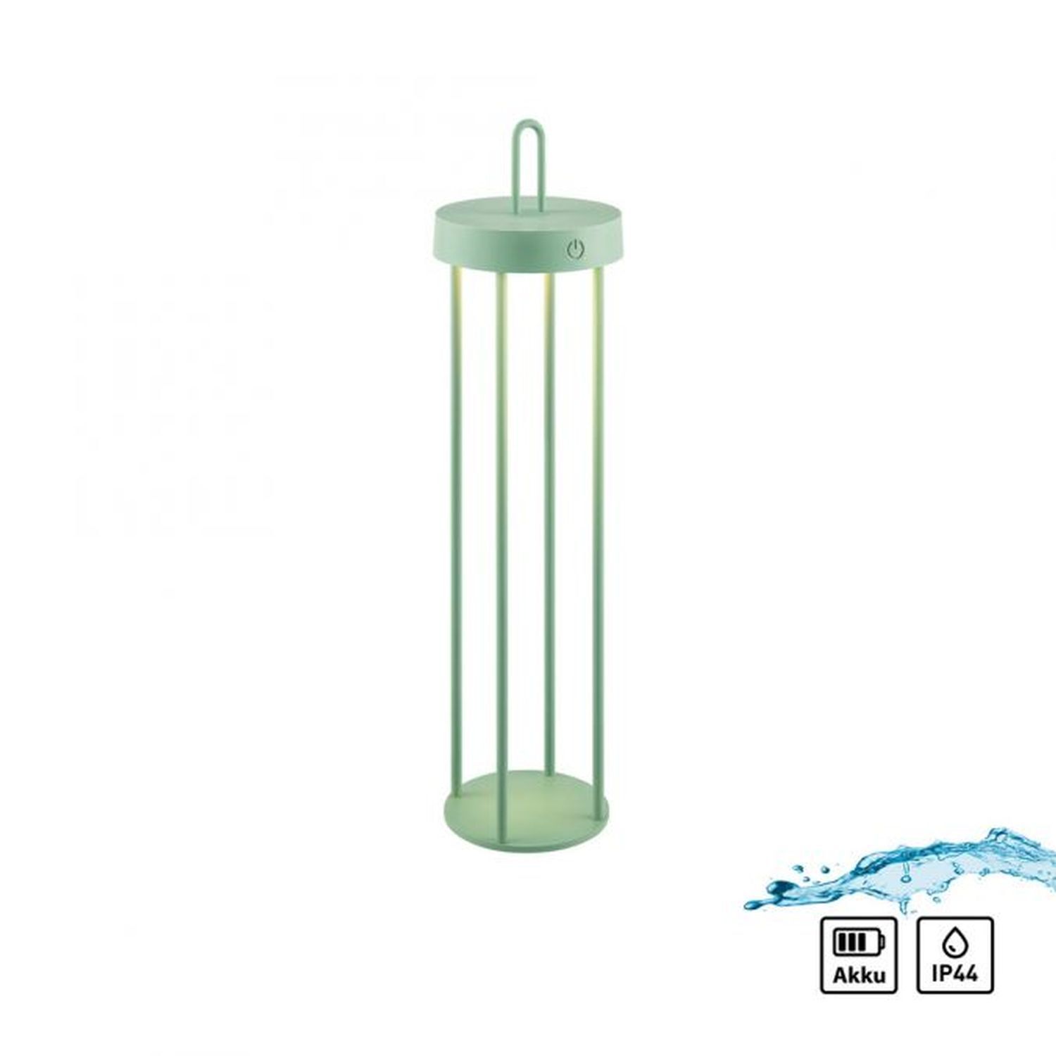 Lampe de table LED rechargeable métal dimmable IP44 2700 K vert