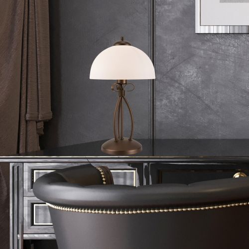Lampe de table Marron Métal rond Lampe rustique