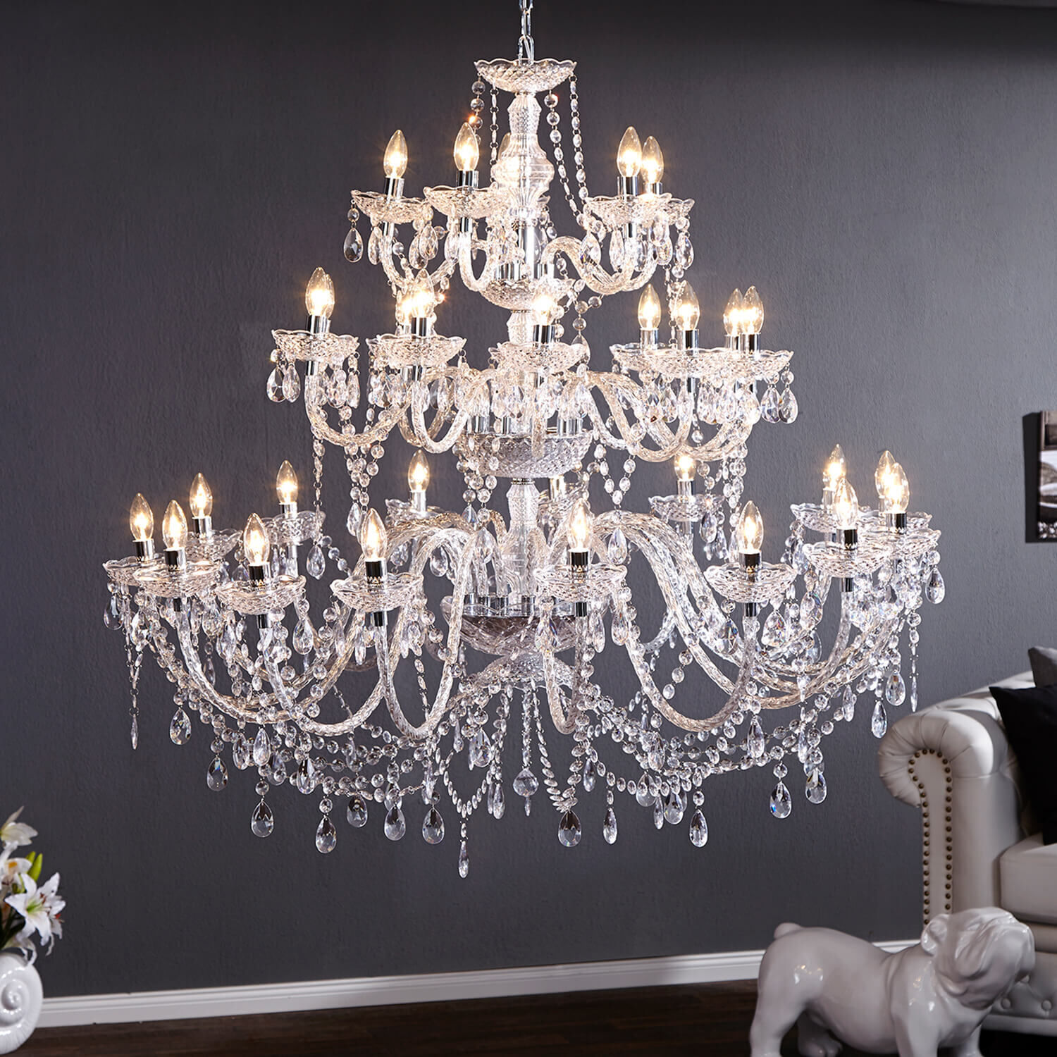 Lampe en cristal Lampe de designer Classique E14 Acrylique Leuchter, Lampe