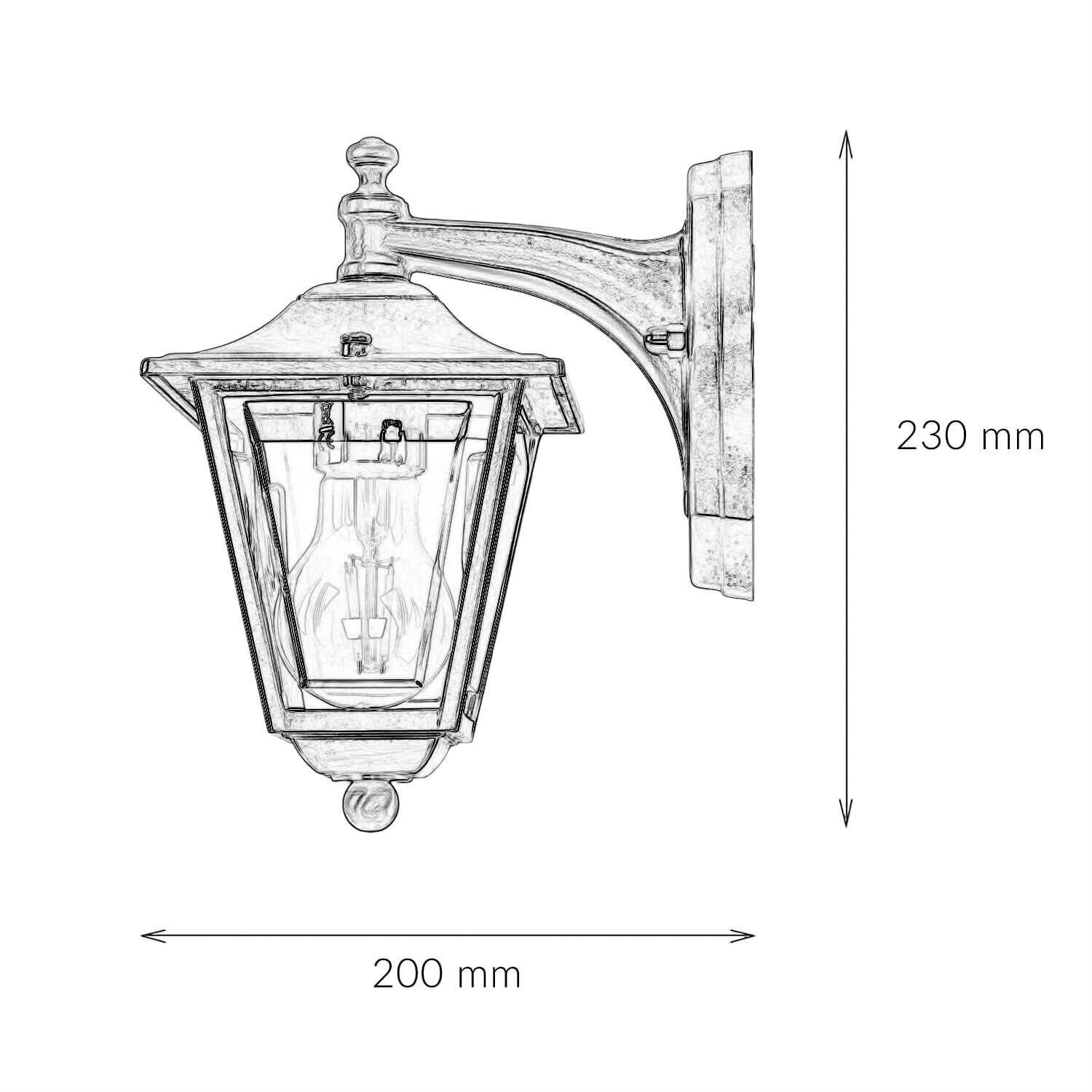 Applique extérieure laiton porte d'entrée rustique IP43