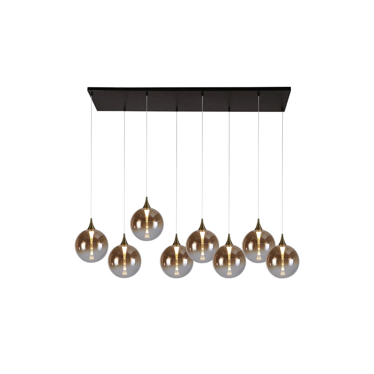 Suspension LED Sphères en verre 107 cm 3000 K 8-flamme