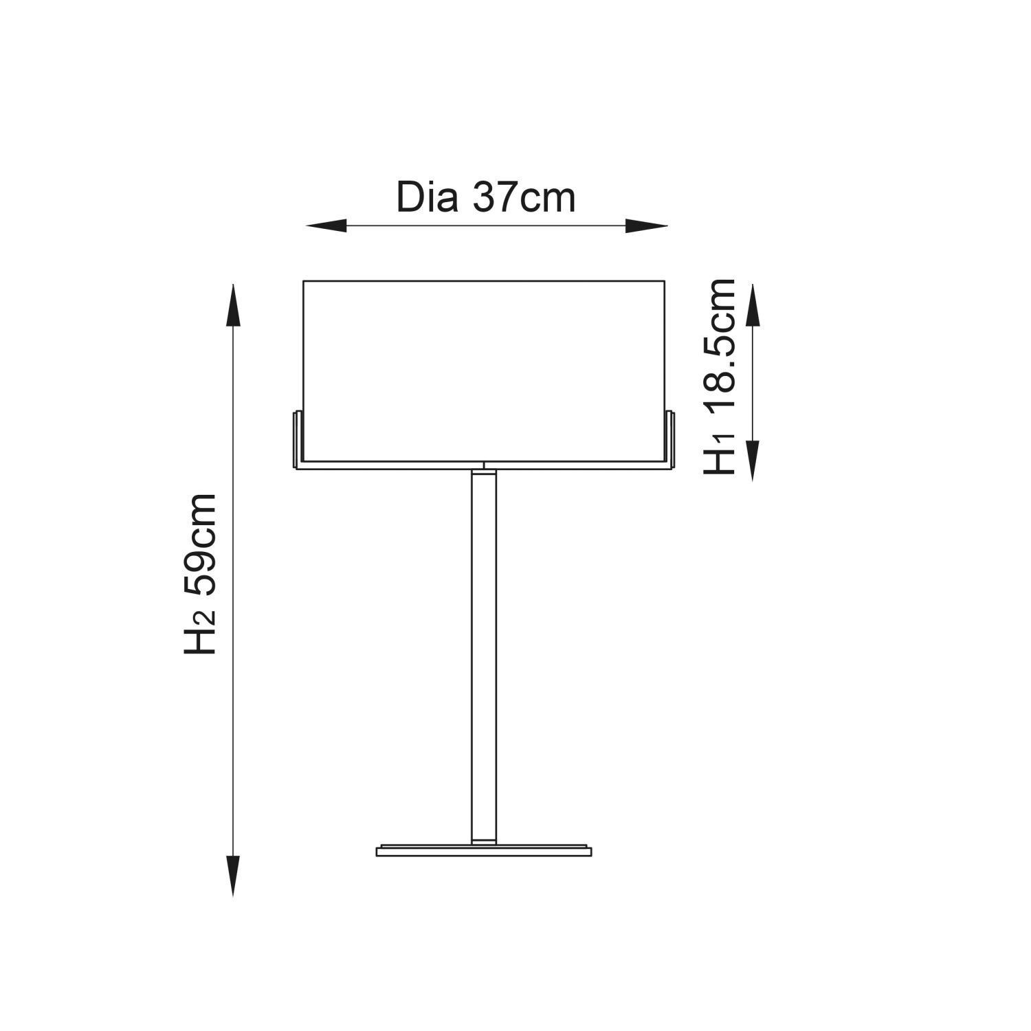 Lampe de table métal tissu 59 cm en bronze blanc Moderne