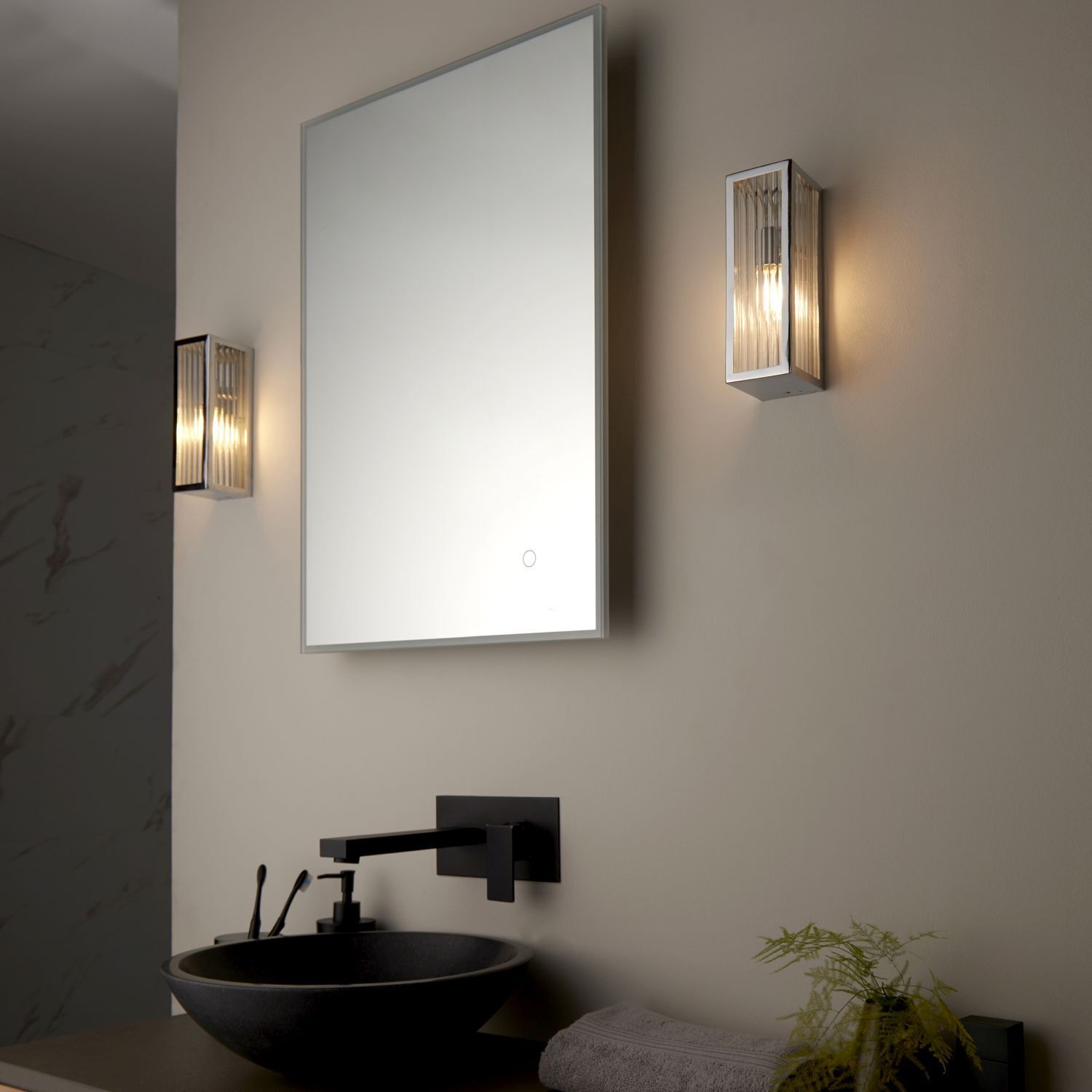 Applique salle de bain IP44 chrome blanc pour G9 H : 21,5 cm petite