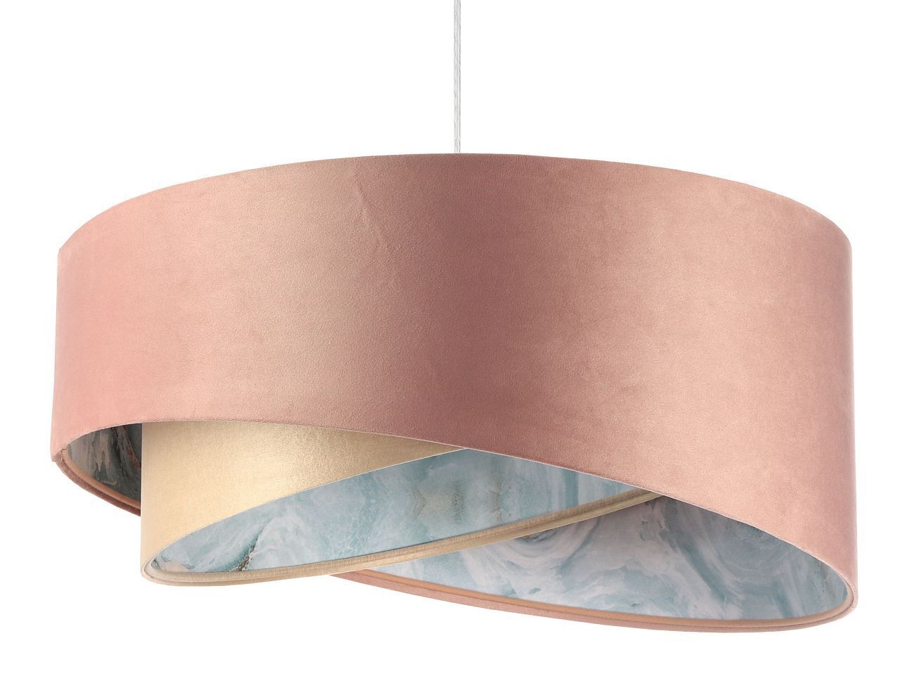 Suspension Rose Beige Bleu clair Ø 50 cm Abat-jour en tissu E27 Lampe