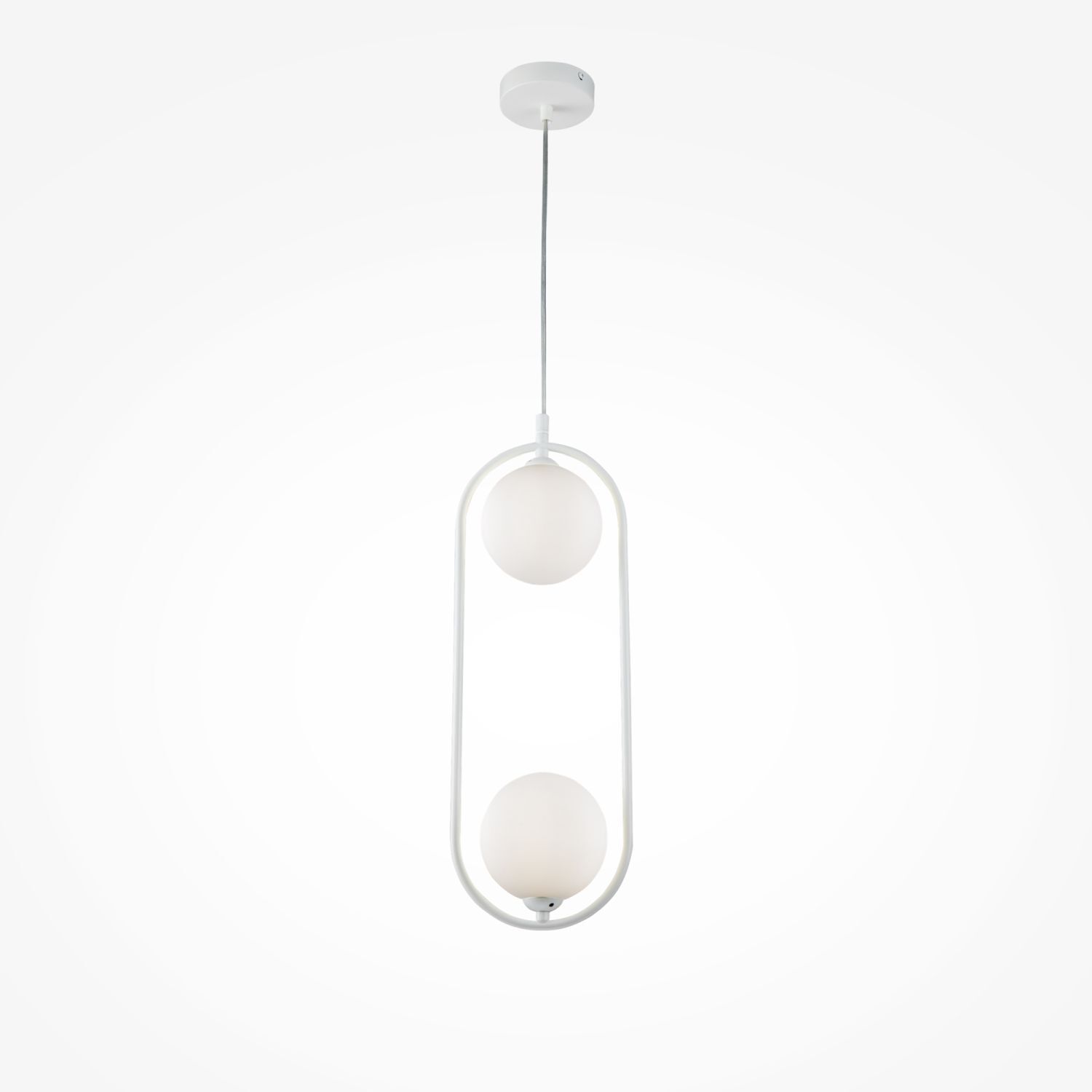 Suspension métal verre G9 H : max. 204 cm Blanc Moderne