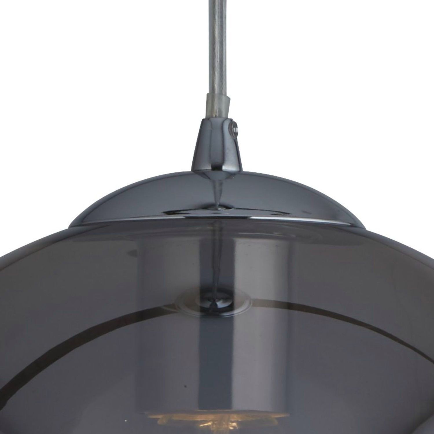 Lampe à suspendre verre fumé D : 35 cm verre métal abat-jour sphérique