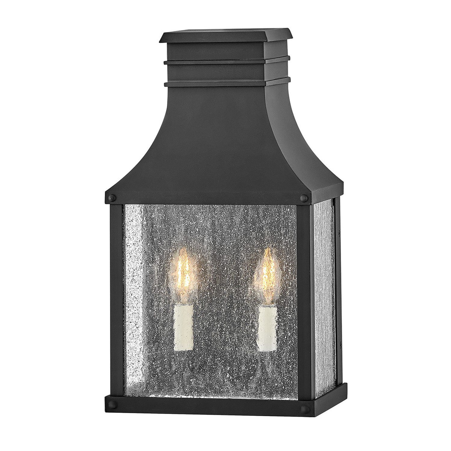Lampe d'extérieur Mur Vintage H : 44 cm IP44 noir antique 2x E14