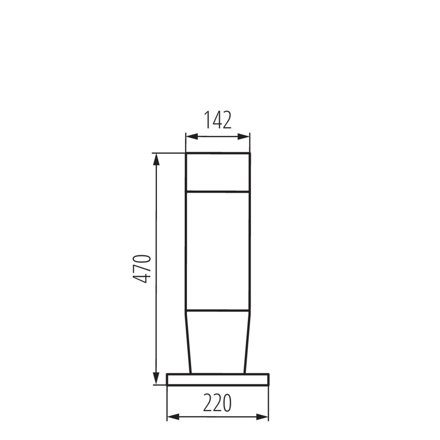 Luminaire de socle extérieur jardin 47 cm gris blanc faible éblouissement