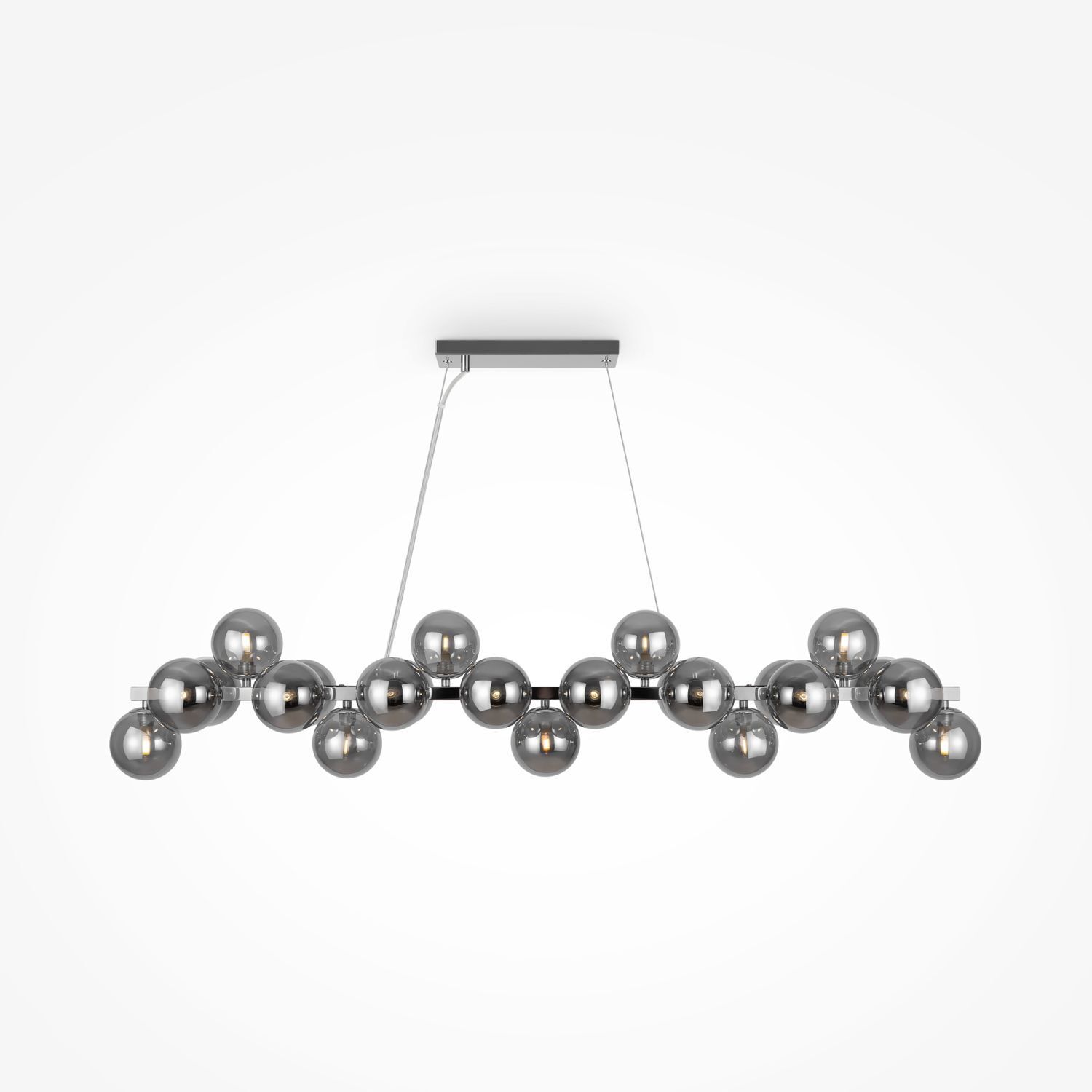 Lampe à suspendre métal verre fumé H : max. 133,9 cm G9 HILDA