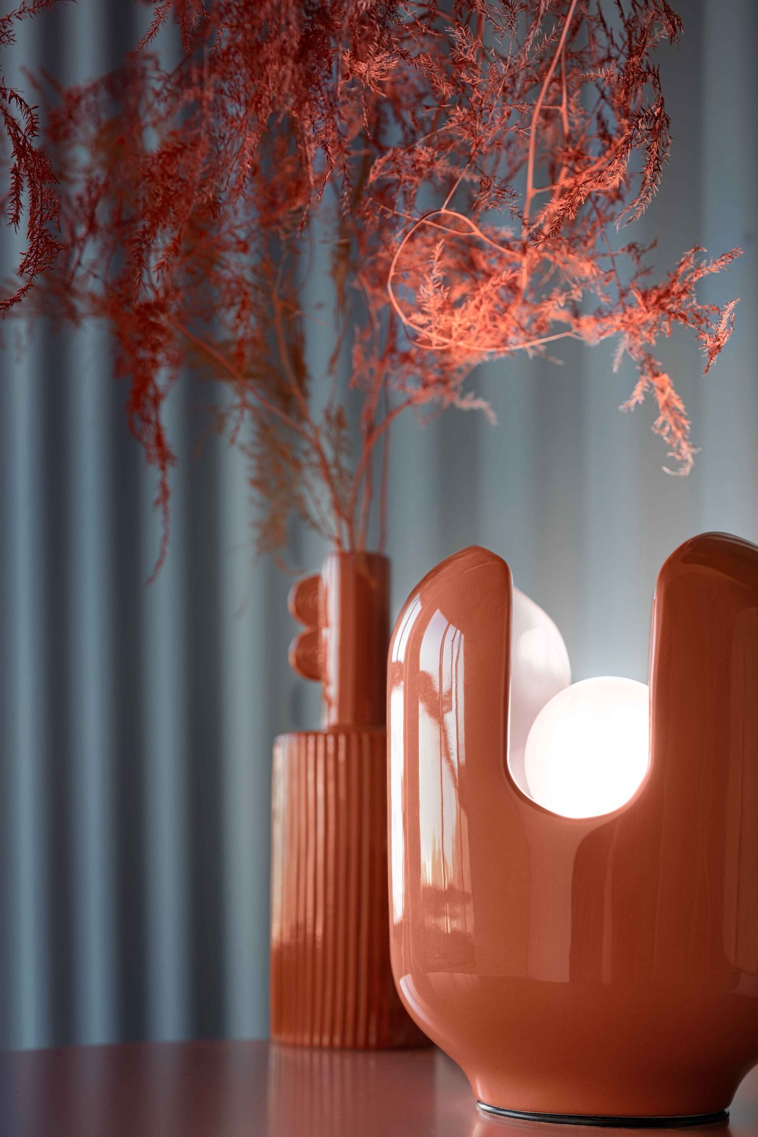 Lampe de chevet céramique E27 L : 14,5 cm 20 cm de haut Pflanze