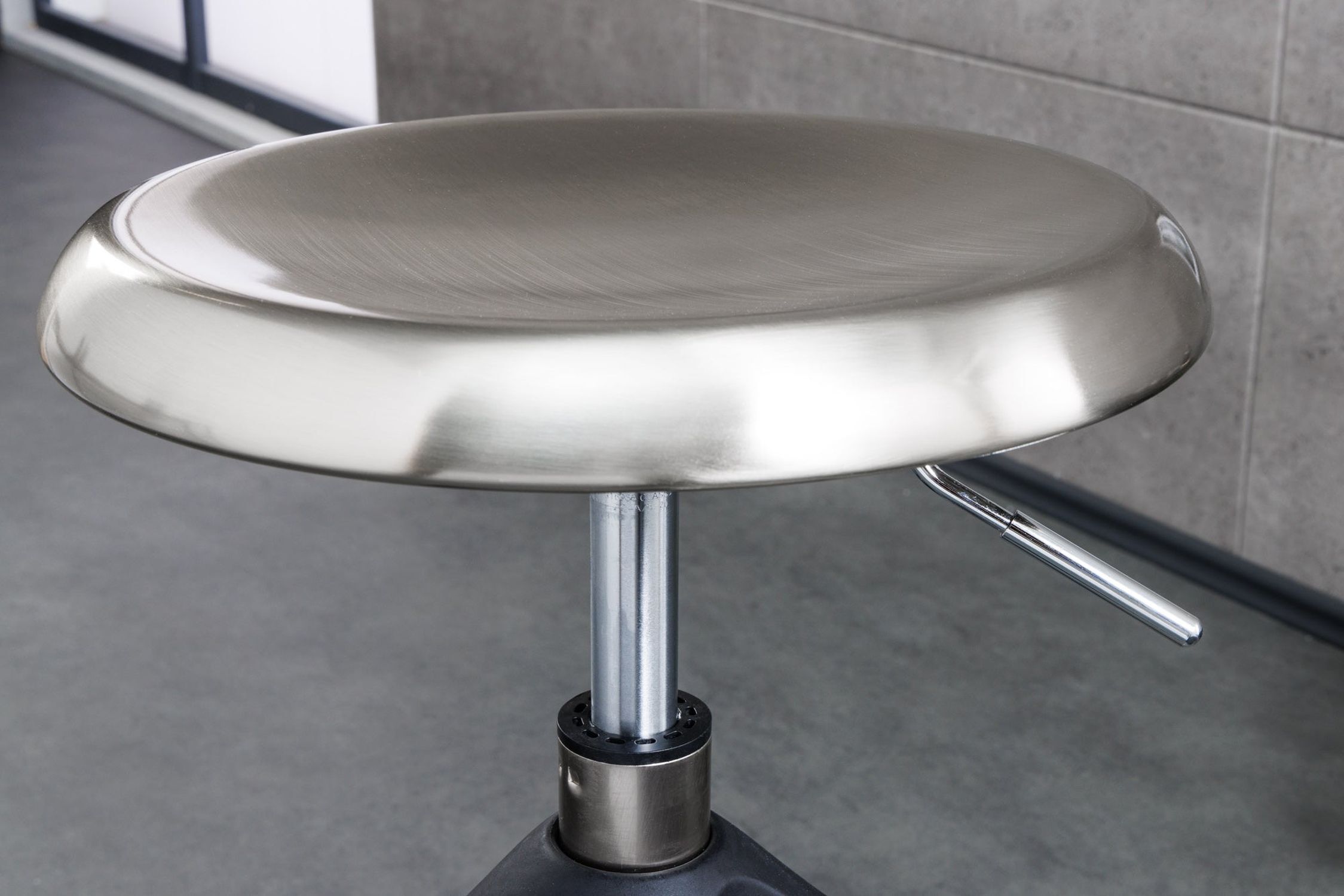 Tresenstuhl ohne Lehne höhenverstellbar Metall in Silber Moebel, Barhocker