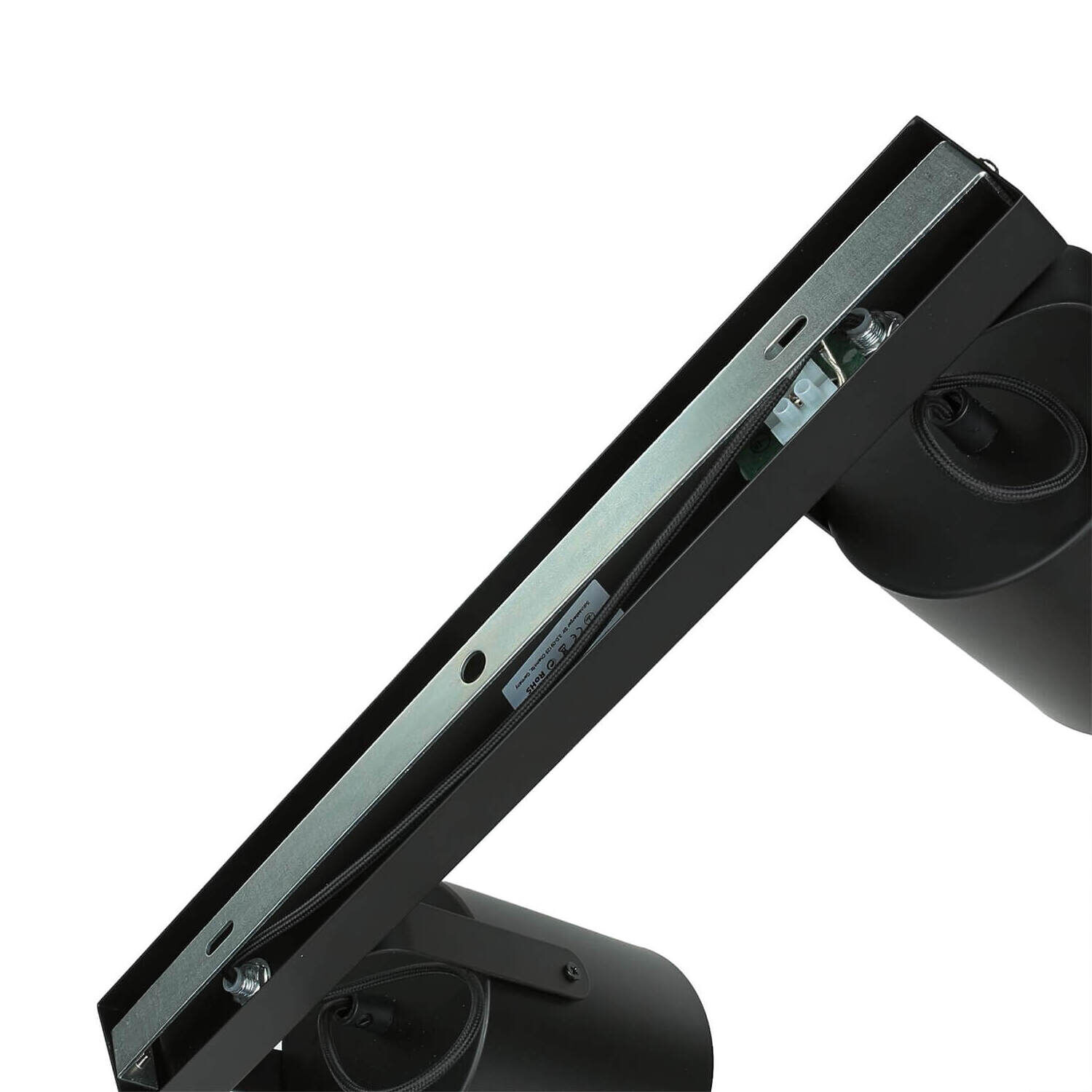 Spot de plafond noir 2 flmg E27