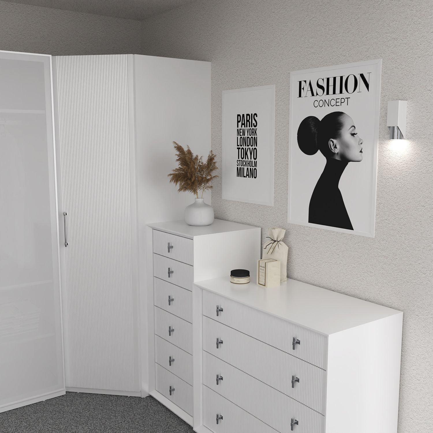 Applique murale métal blanc chrome GU10 accentuée avec style