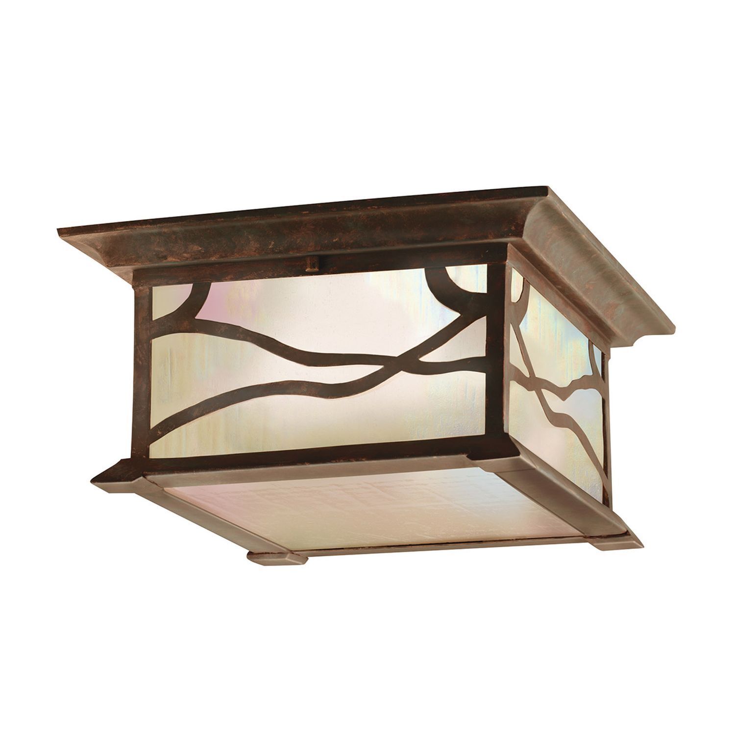 Lampe de plafonnier extérieur L : 29,8 cm IP44 2x E27 en cuivre antique