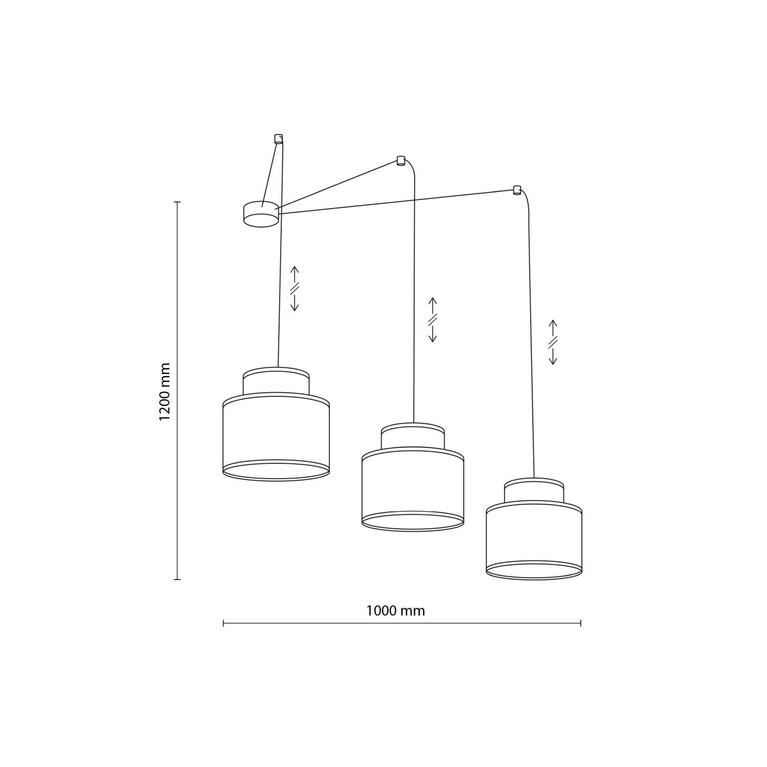 Lampe à suspendre réglable L : max. 4 m flexible jute tissu 3x E27