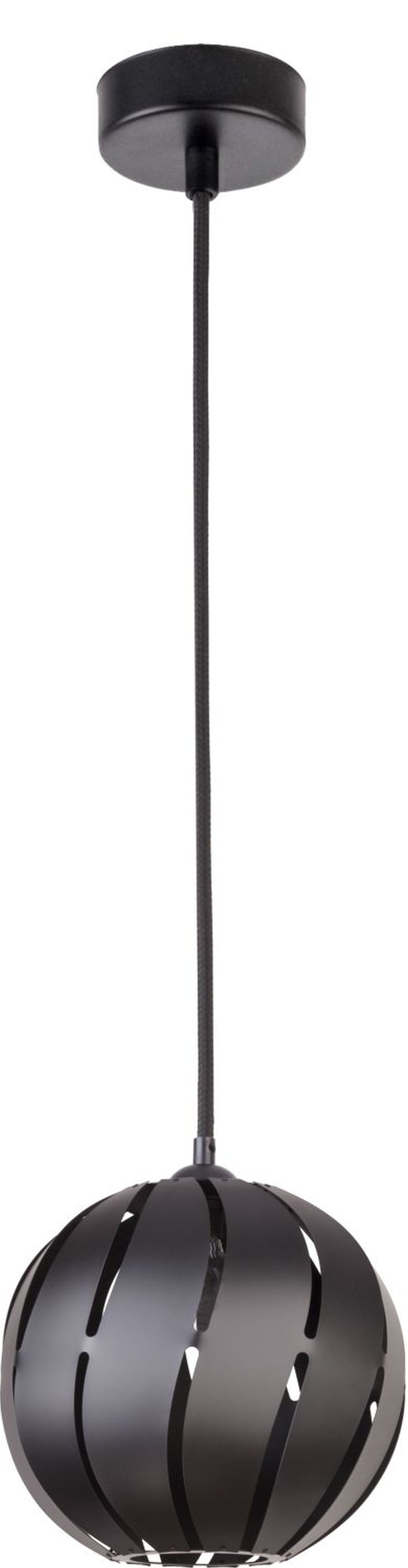 Petite boule noire à suspendre avec fentes lumineuses Lampe