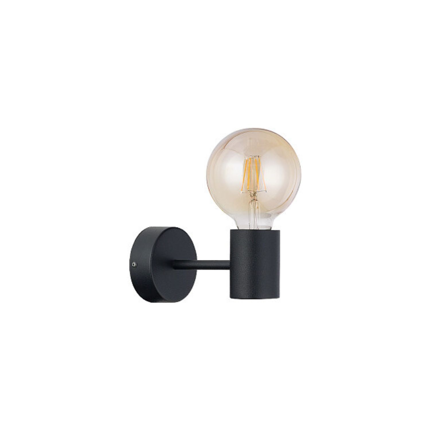 Petite lampe murale noire H:9cm métal pour E27 HILDE