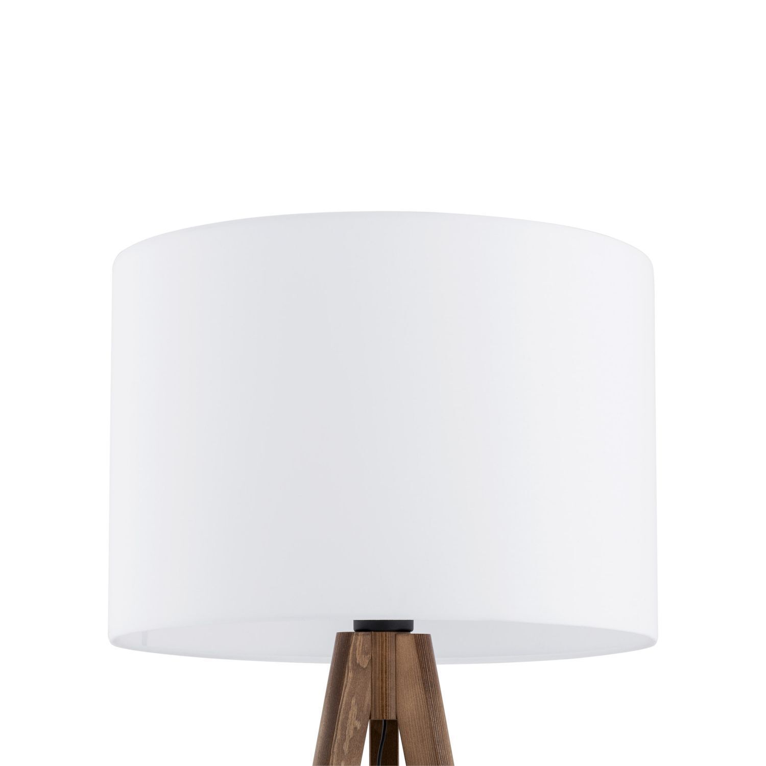 Lampadaire 145 cm petit trépied tissu bois E27 NOLAN