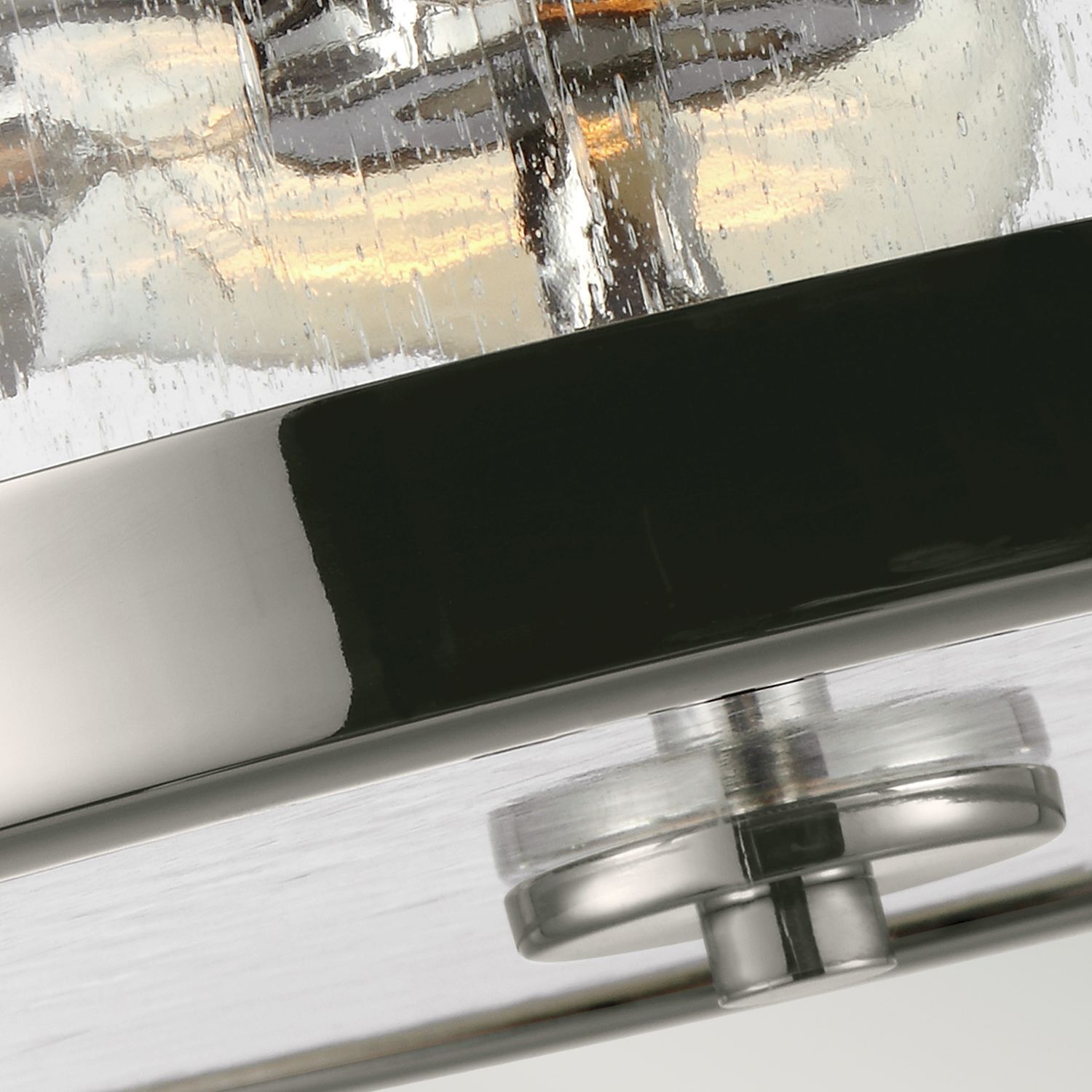 Plafonnier métal verre en nickel rond intérieur FLOR