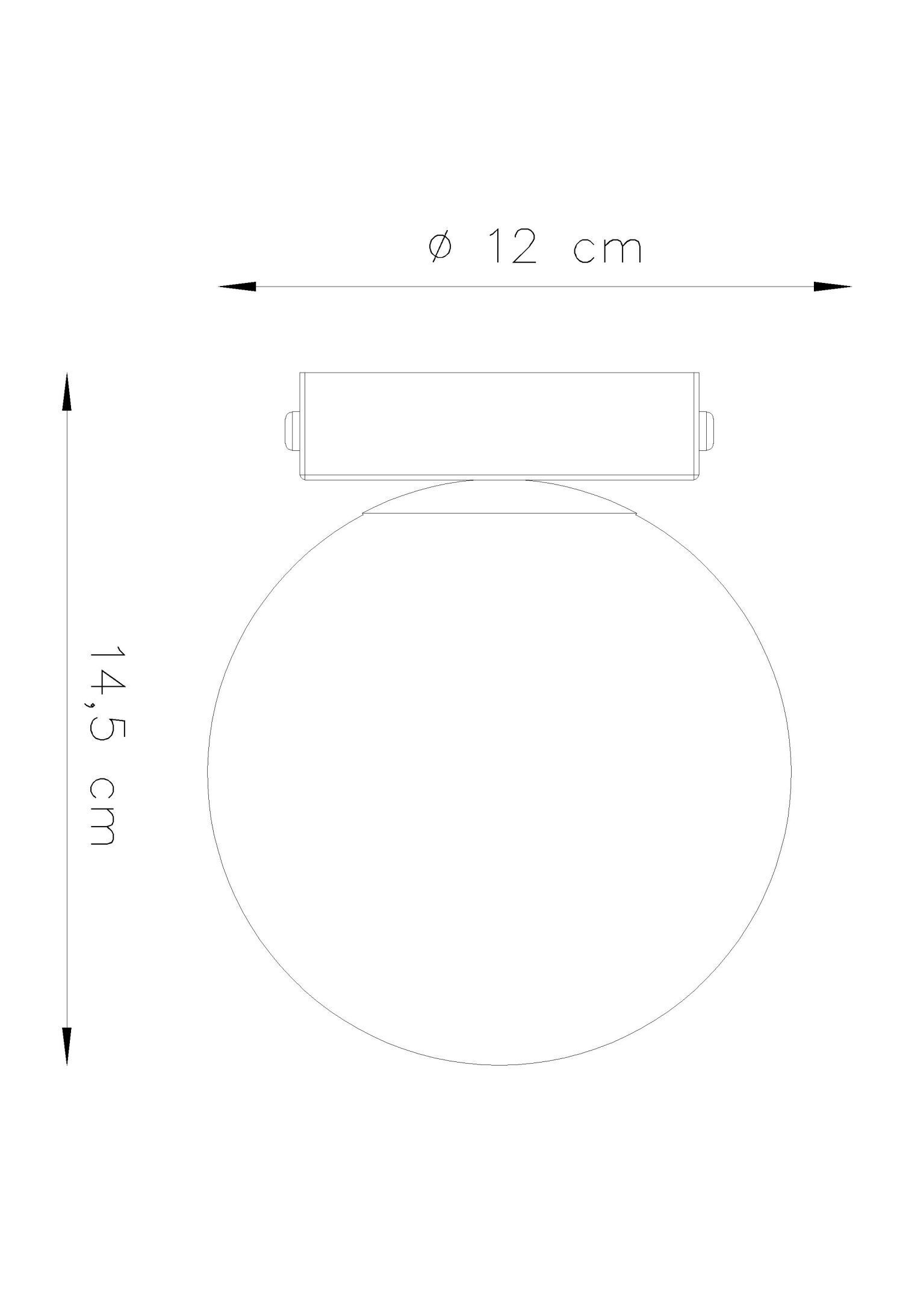 Plafonnier Abat-jour sphérique Ø 12 cm Blanc Noir G9 Verre