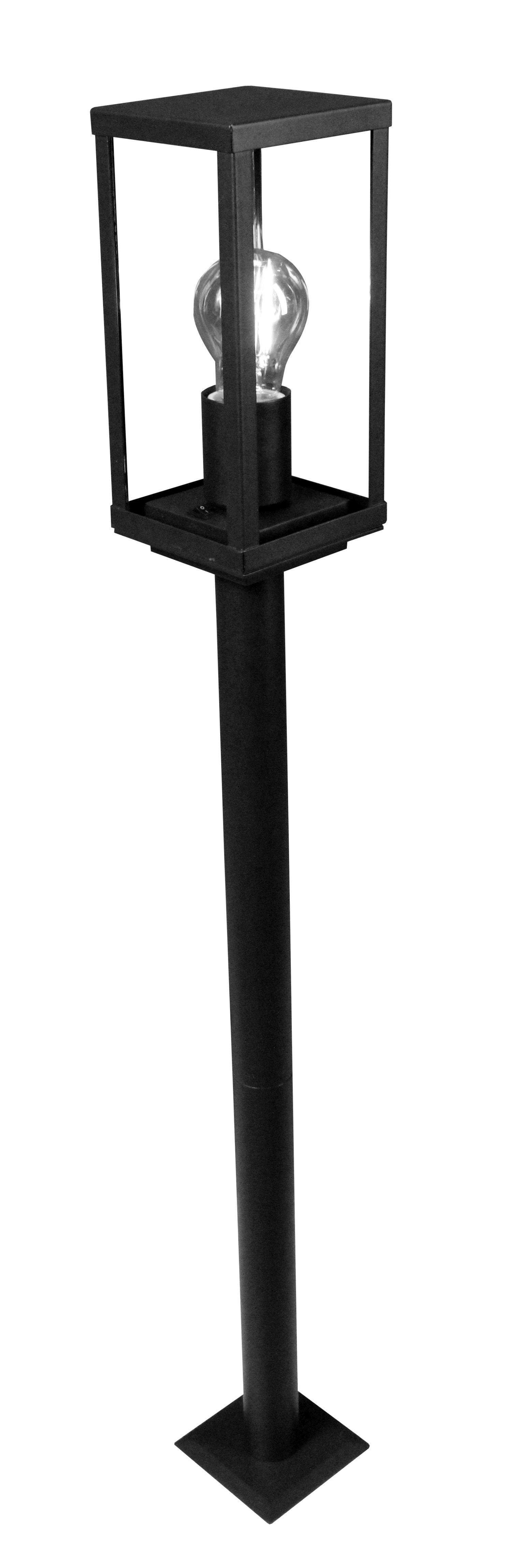 Lampe de socle Vintage aluminium noir IP44 E27 100 cm